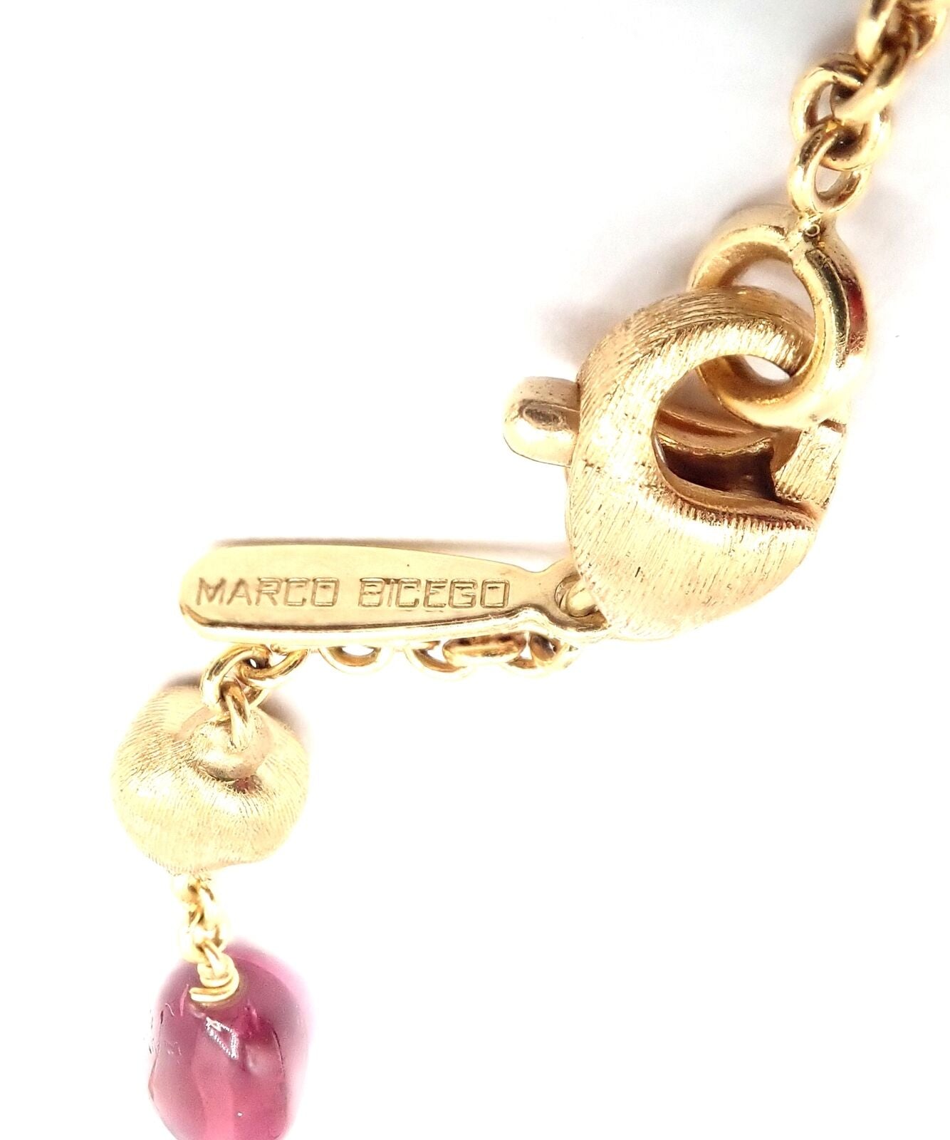 Authentic! Marco Bicego 18k Yellow Gold Amethyst Rhodolite Garnet 31" Necklace | Fortrove