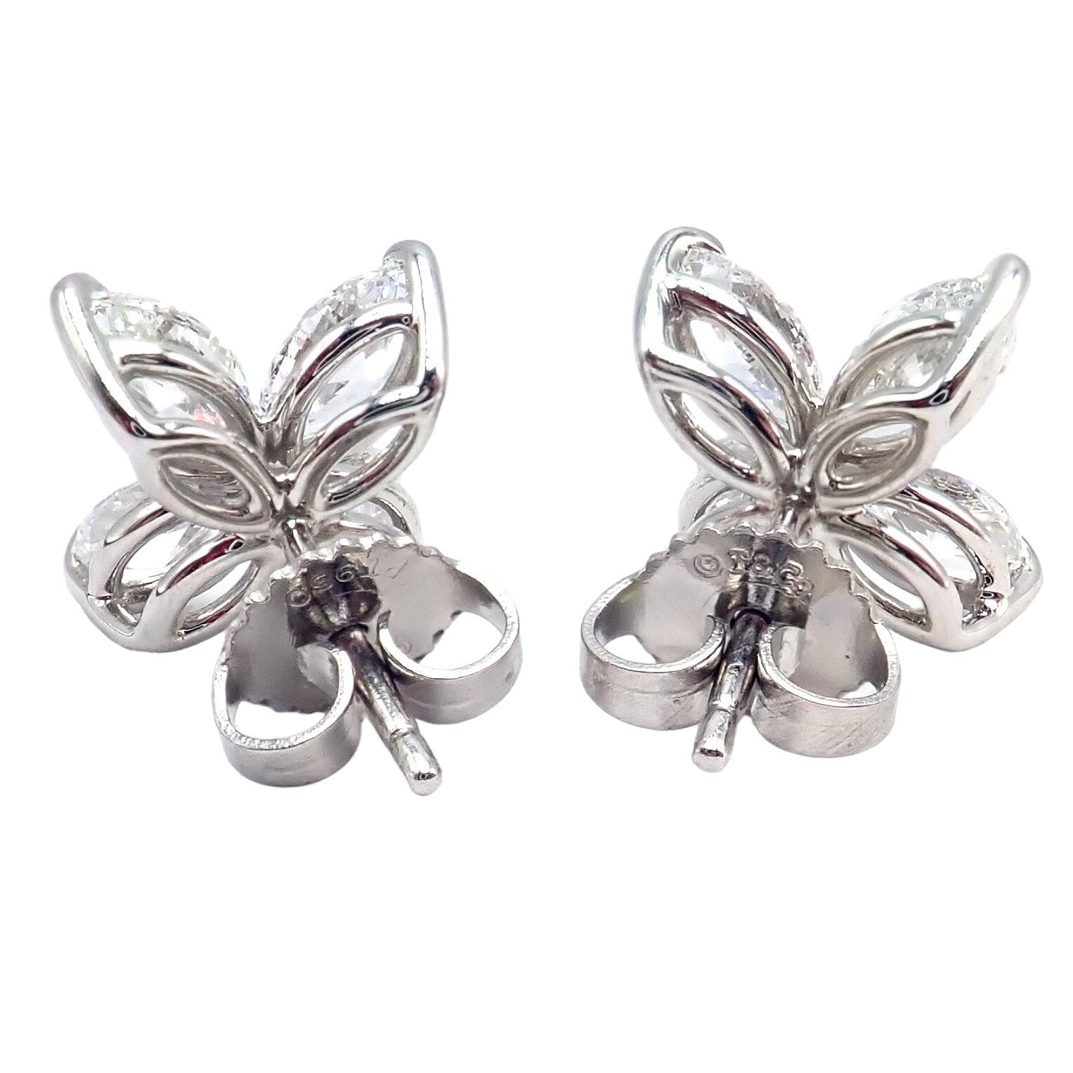 Authentic! Tiffany & Co Platinum Victoria Marquise Cut Diamond Large Earrings | Fortrove