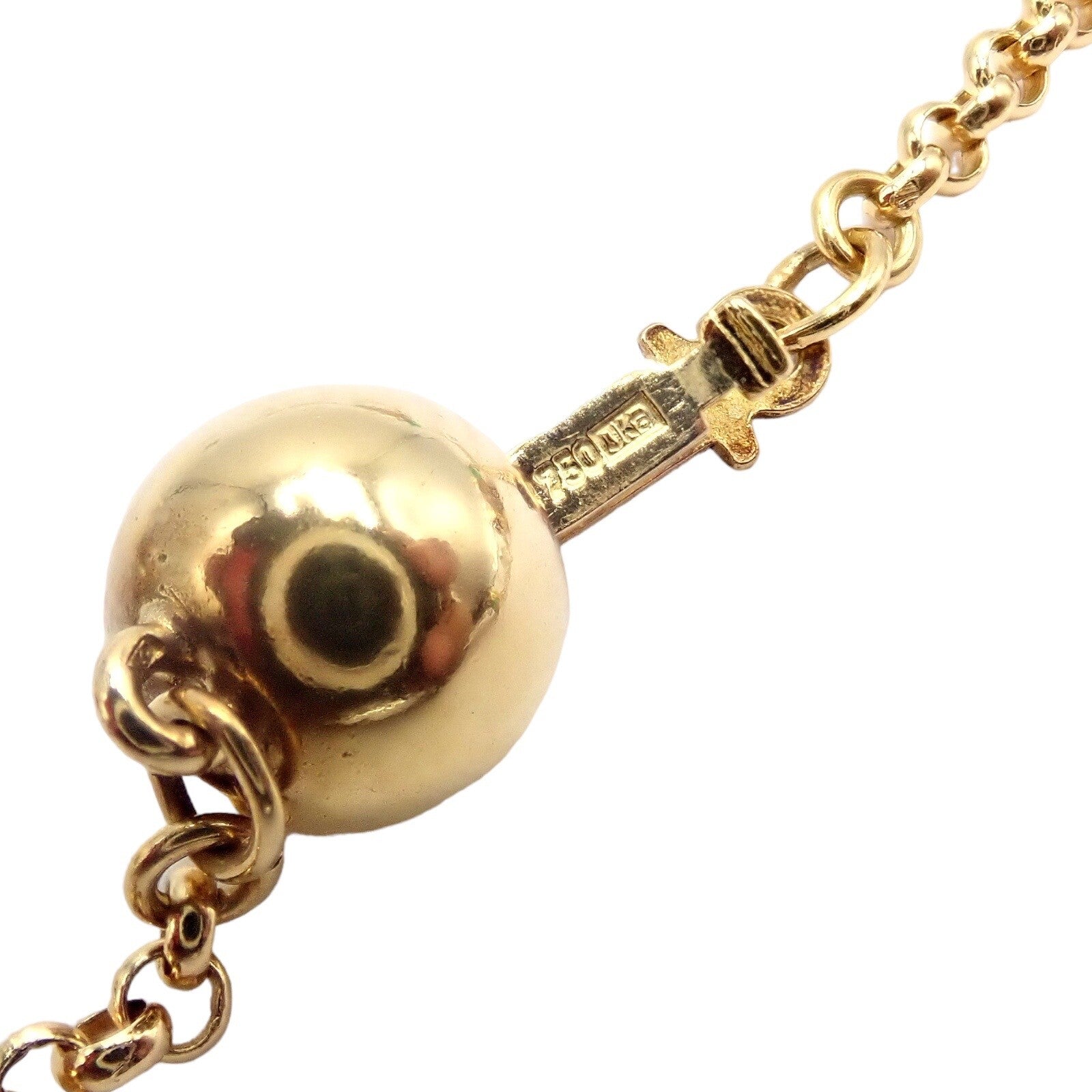 Vintage! Mikimoto 18k Yellow Gold Pearl Chalcedony 32" Long Necklace | Fortrove