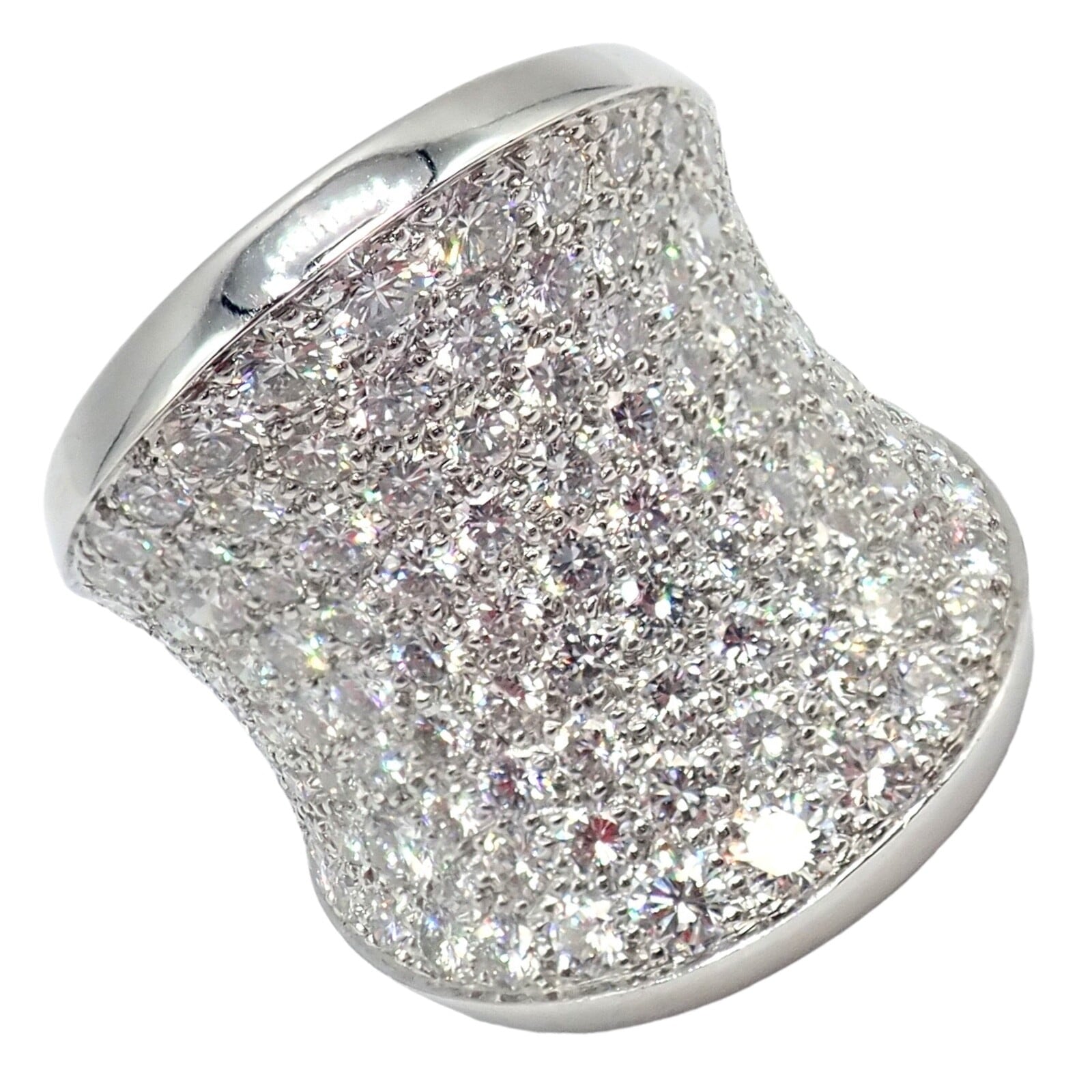 Cartier Jewelry & Watches:Fine Jewelry:Rings Authentic! Cartier Chalice 18k White Gold Diamond Large Ring Paper