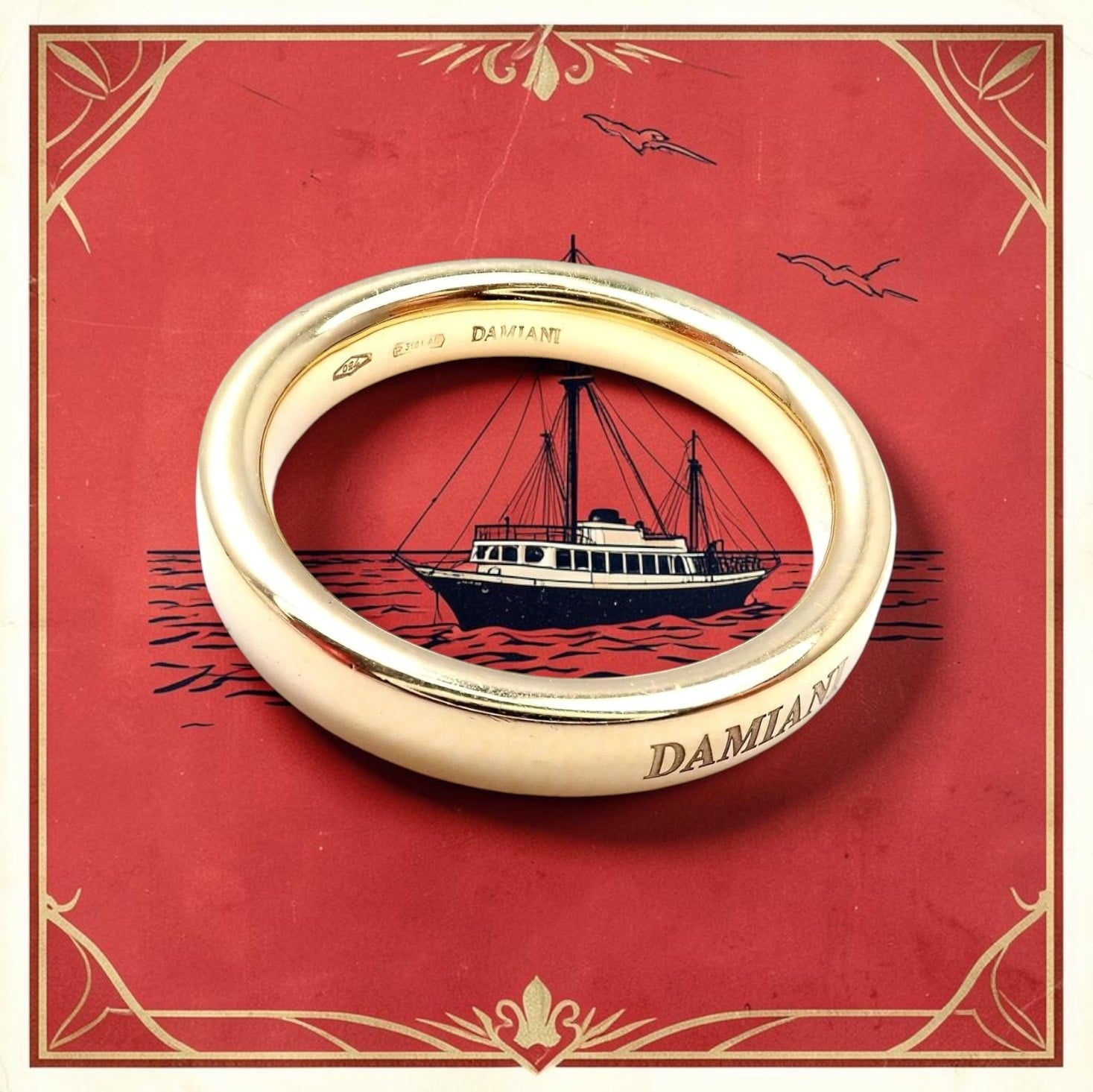 Rare! Authentic Damiani 18k Yellow Gold 3.5mm Band Ring Sz 5.5 | Fortrove