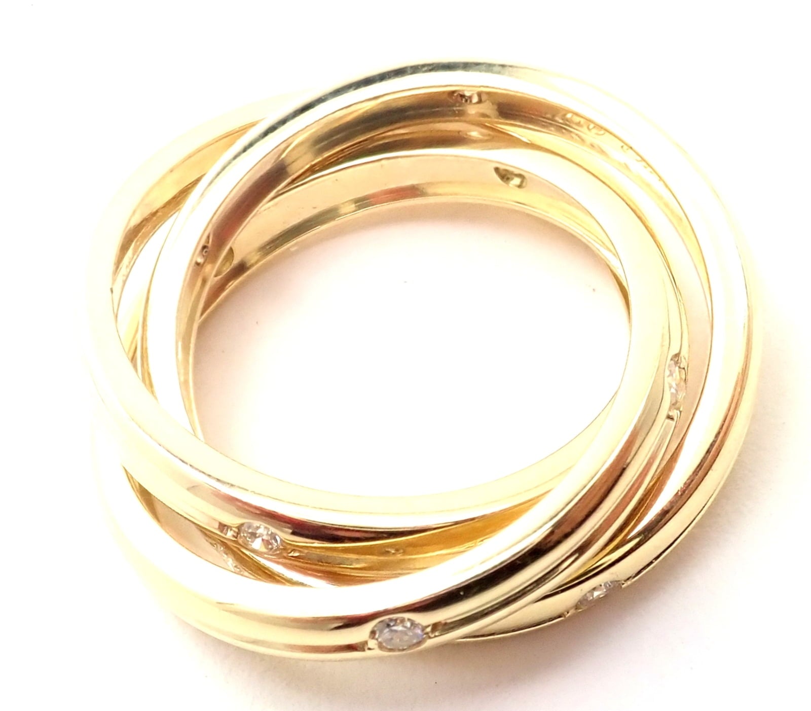 Cartier Jewelry & Watches:Fine Jewelry:Rings Authentic! Cartier 18k Yellow Gold Diamond Constellation Trinity Ring Size 51