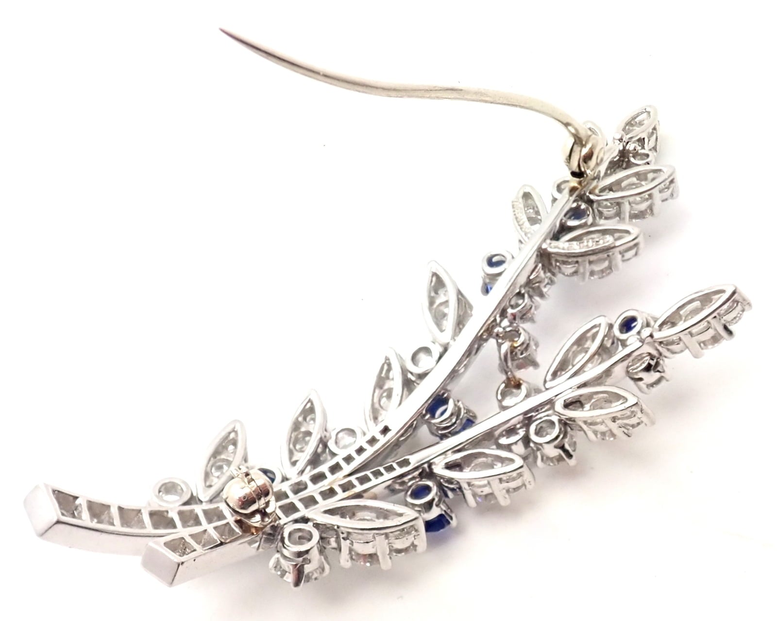 Tiffany & Co. Jewelry & Watches:Fine Jewelry:Brooches & Pins Authentic! Vintage Tiffany & Co. Platinum Diamond Sapphire Flower Pin Brooch