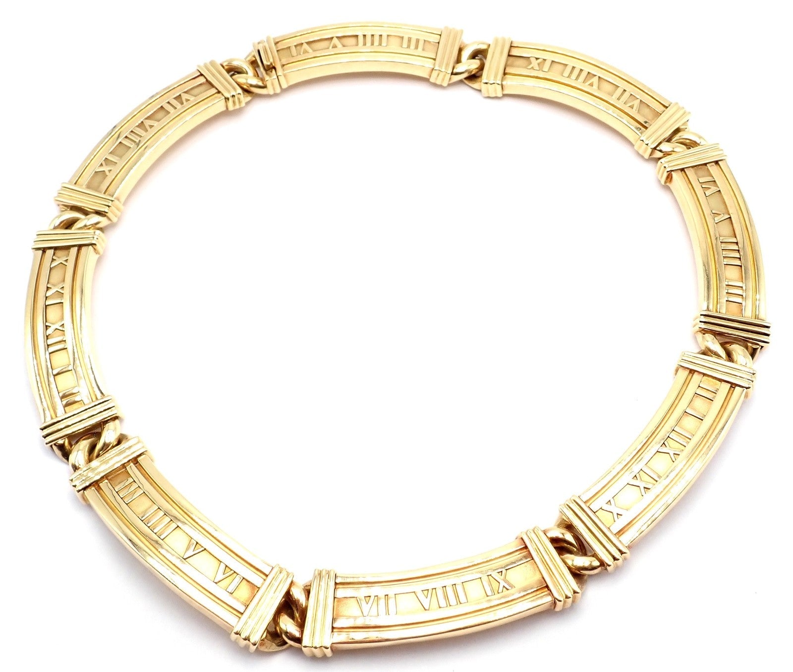 Vintage! Authentic Tiffany & Co Atlas 18k Yellow Gold Link Collar Necklace 1995 | Fortrove