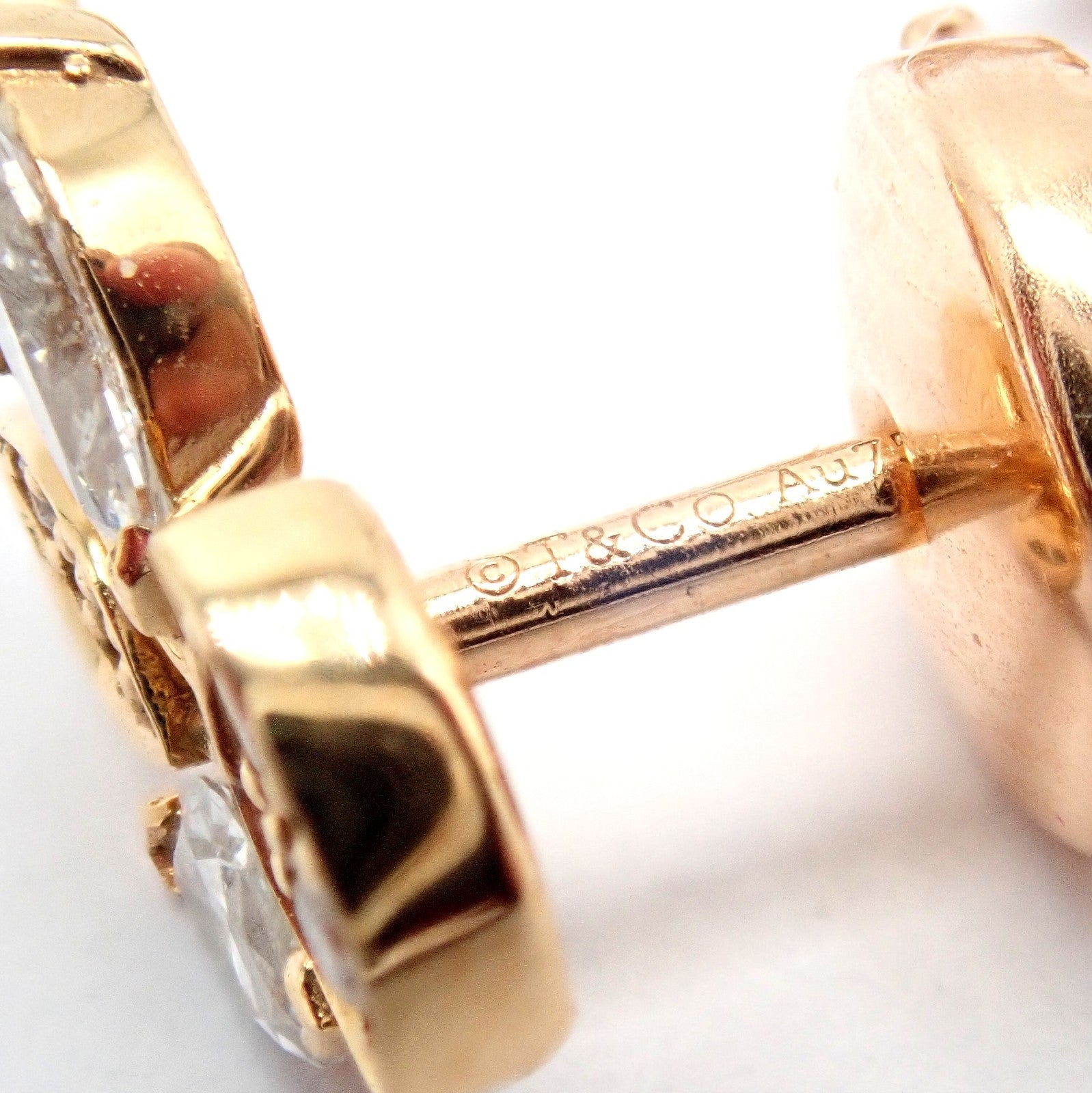 Rare! Authentic Tiffany & Co 18k Rose Gold Diamond Victoria Vine Earrings | Fortrove