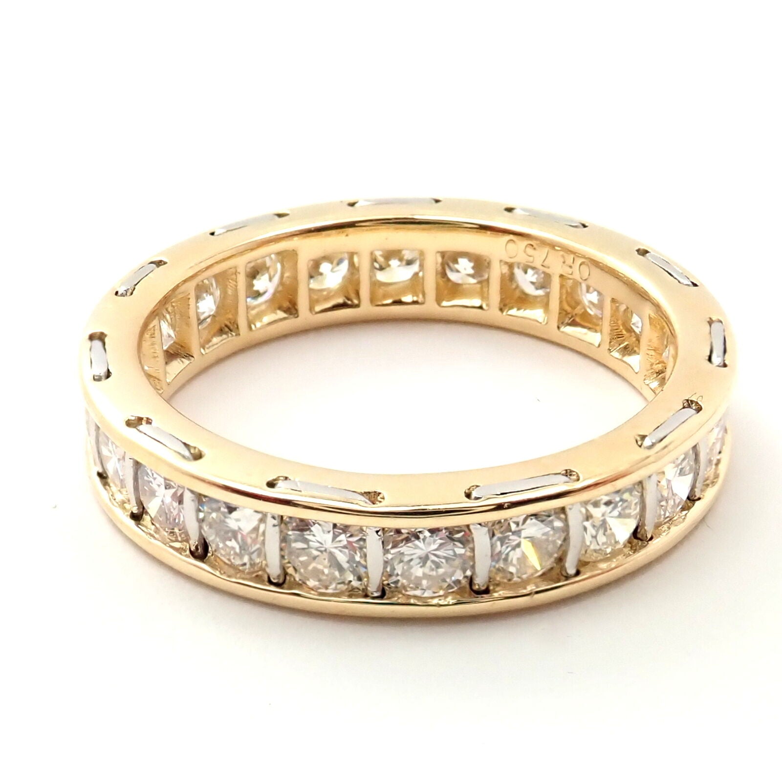 Authentic Vintage Cartier Stitches 18k Gold Diamond Eternity Band Ring Size 5 | Fortrove