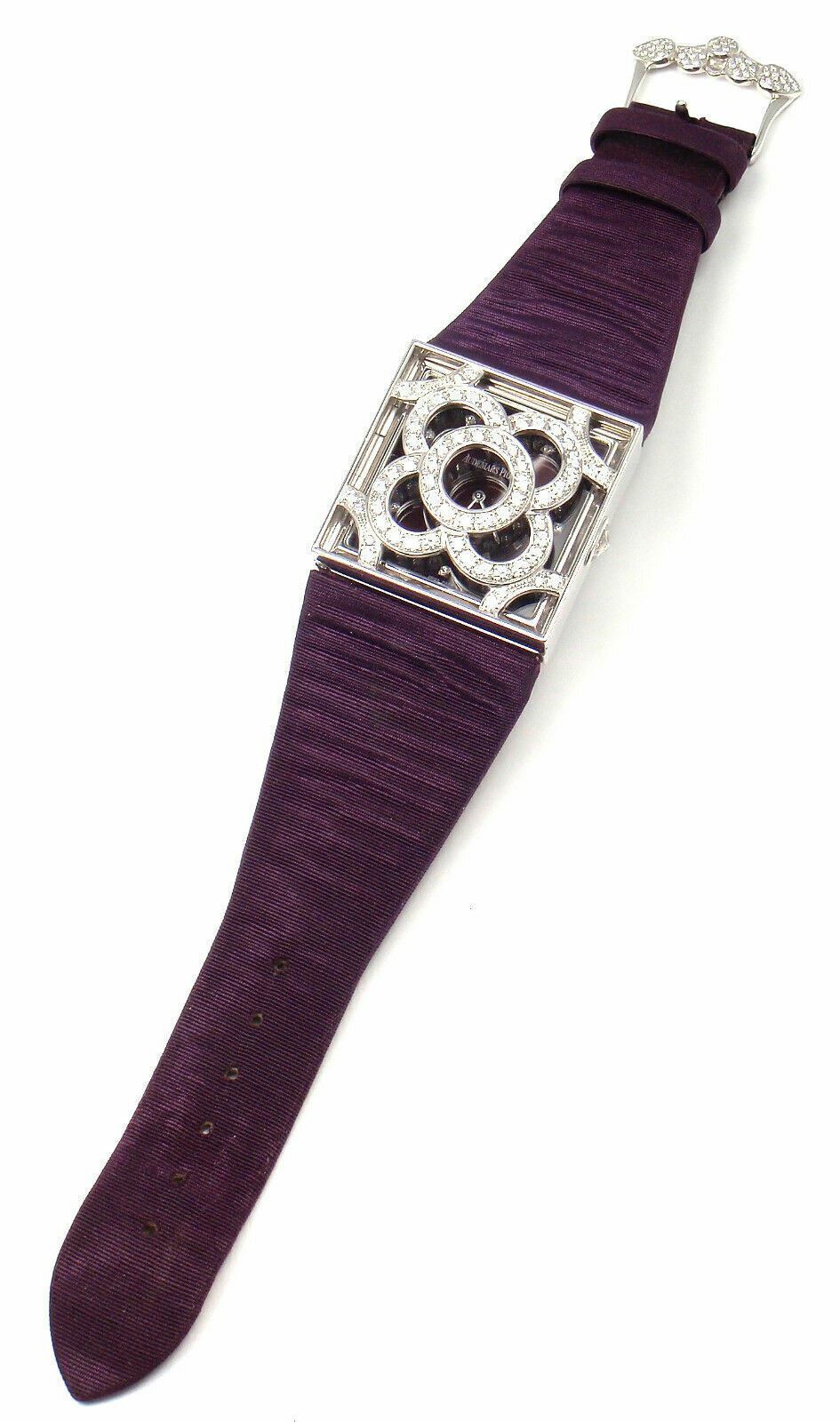 Audemars Piguet Jewelry & Watches:Watches, Parts & Accessories:Watches:Wristwatches Rare! Authentic Audemars Piguet Danae 18k White Gold Diamond Satin Ladies Watch