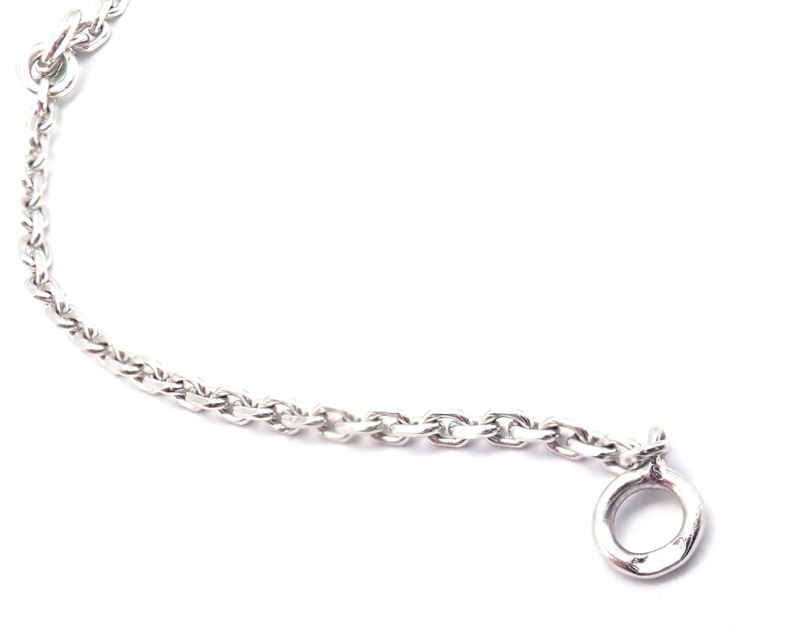 Authentic! Van Cleef & Arpels Alhambra 18k White Gold Pink Opal Necklace Cert. | Fortrove