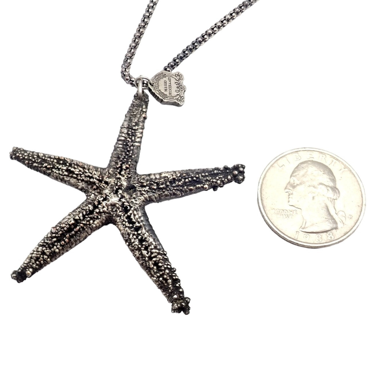 Rare! Vintage Mario Buccellati Silver Large Starfish Statement Necklace | Fortrove