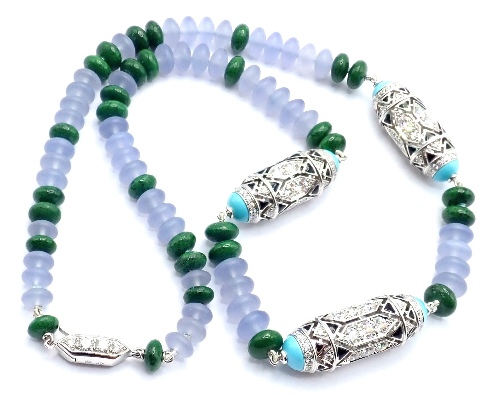 Authentic! Cartier 18k White Gold High Jewelry Géometrie & Contrastes Necklace | Fortrove