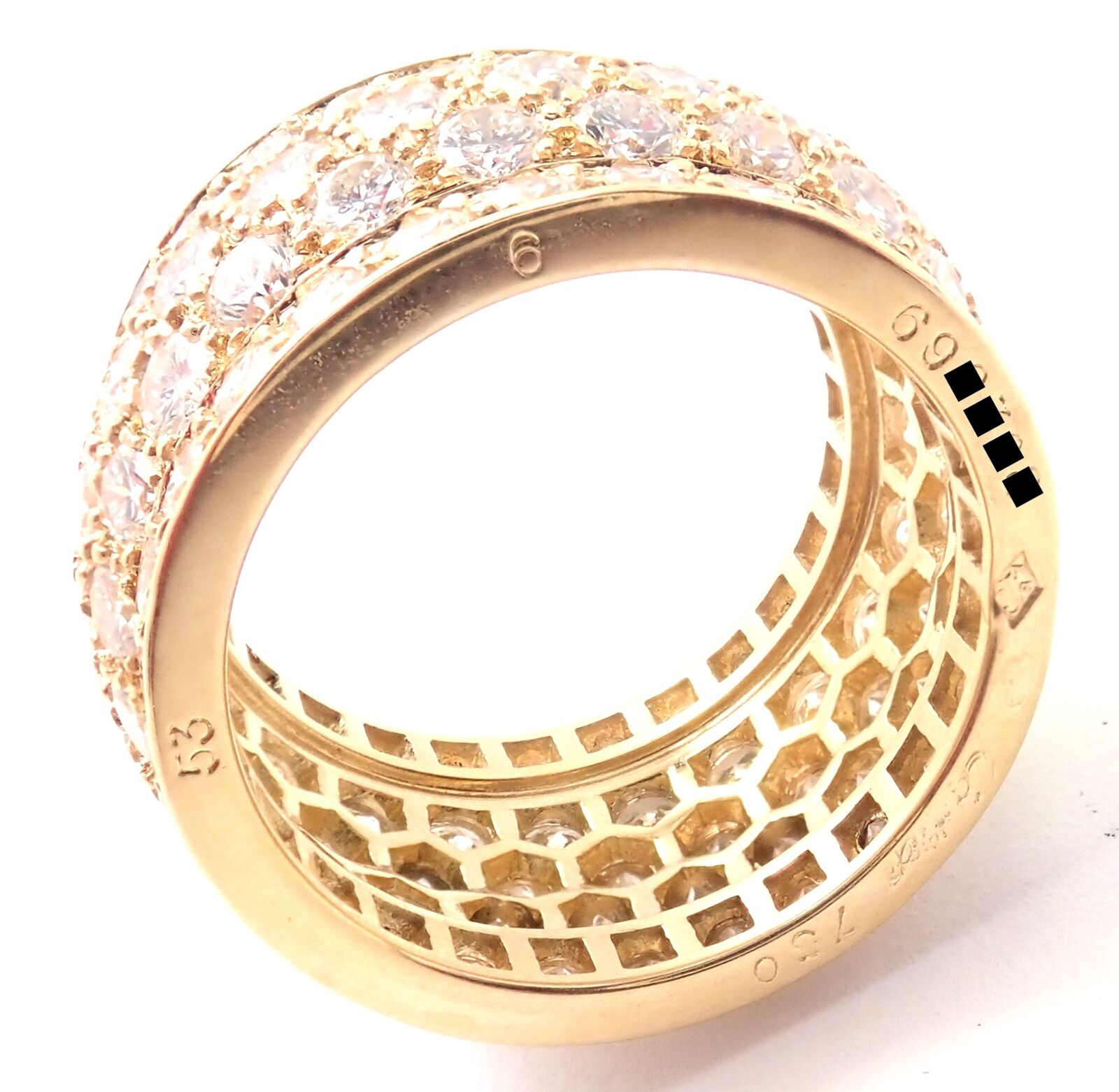Cartier Jewelry & Watches:Fine Jewelry:Rings Authentic! Cartier Nigeria 18k Yellow Gold Diamond Wide Band Ring Size 53