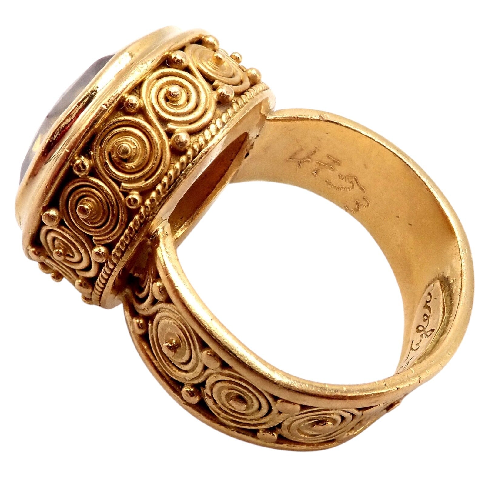 Carolyn Tyler Jewelry & Watches:Fine Jewelry:Rings Carolyn Tyler 22k Yellow Gold Seven Seas Large Golden Yellow Zircon Ring