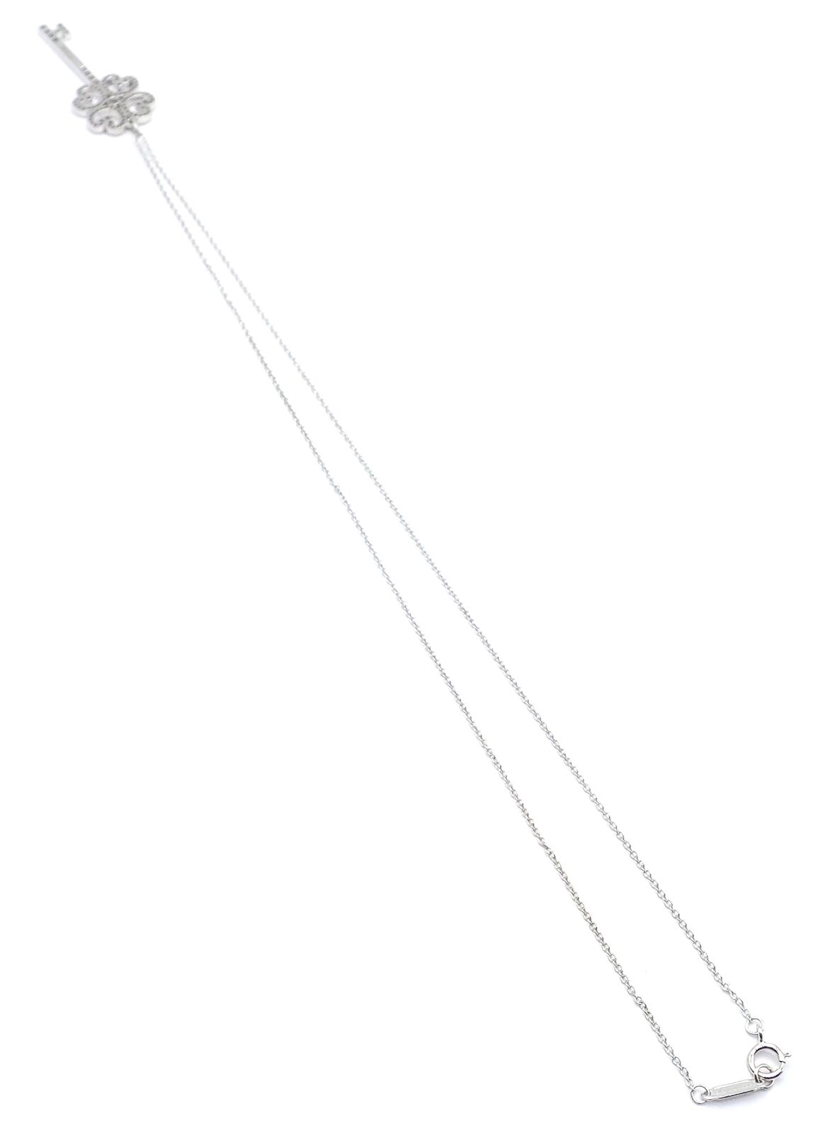 Tiffany & Co Platinum & 18k White Gold Enchant Quatra Heart Key Pendant Necklace | Fortrove