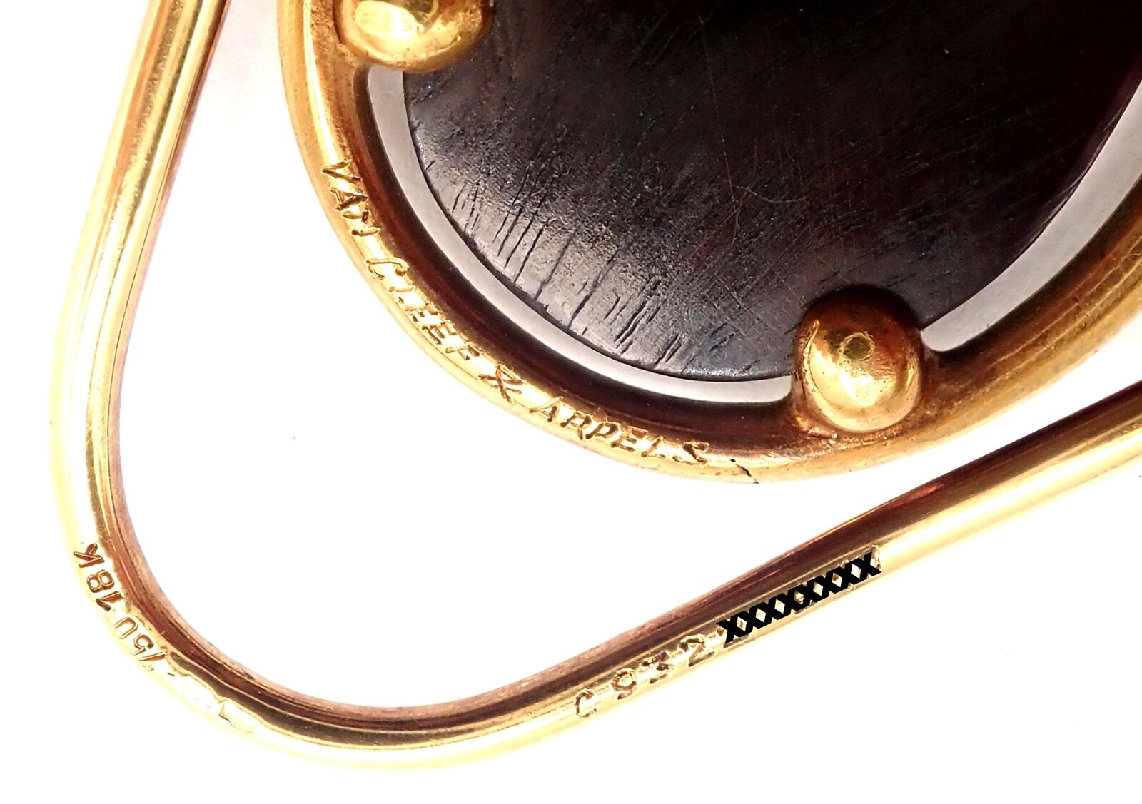 Vintage! Authentic Van Cleef & Arpels 18k Yellow Gold LetterWood Money Clip | Fortrove
