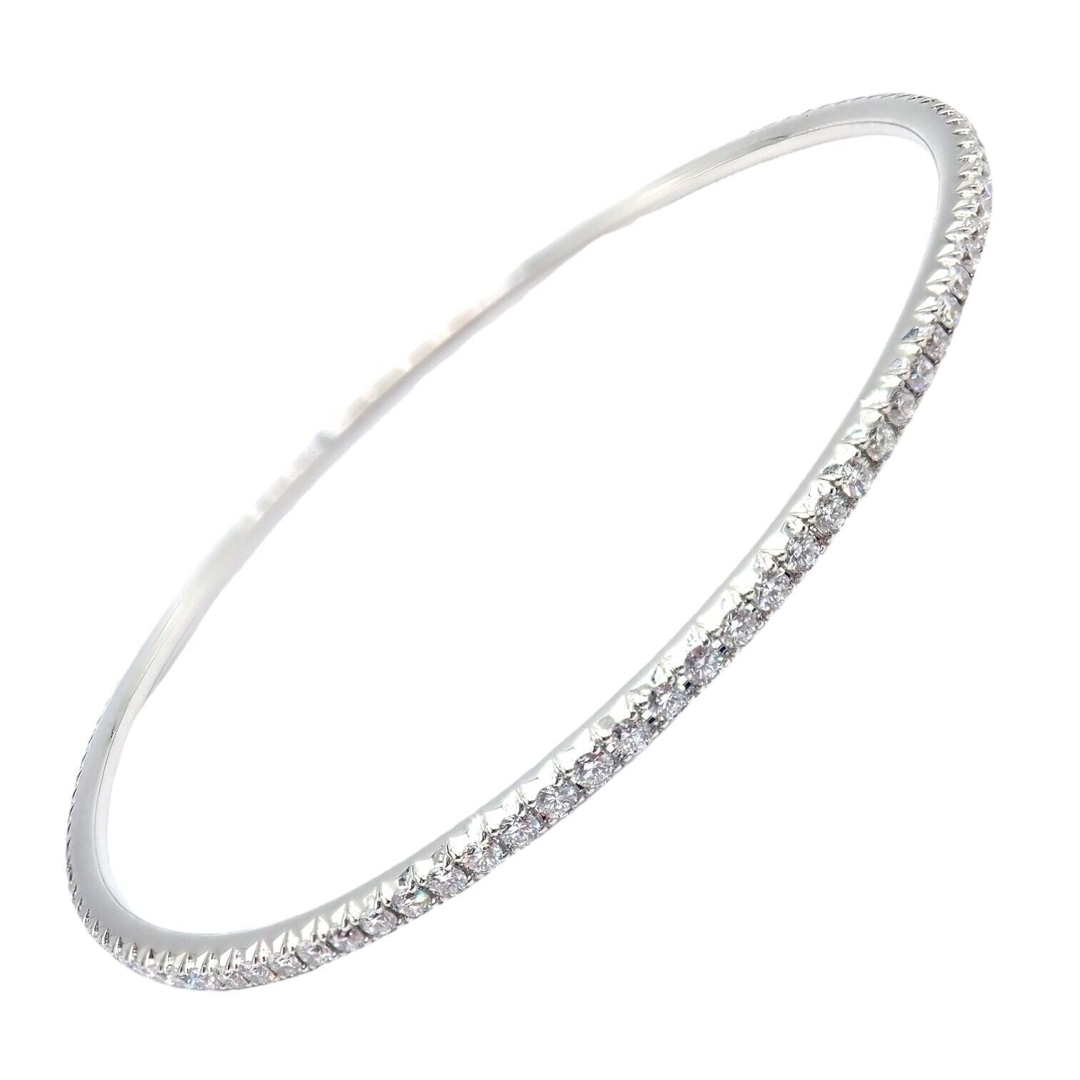 Tiffany & Co. Jewelry & Watches:Fine Jewelry:Bracelets & Charms Authentic! Tiffany & Co Metro 18k White Gold Full Diamond Bangle Bracelet