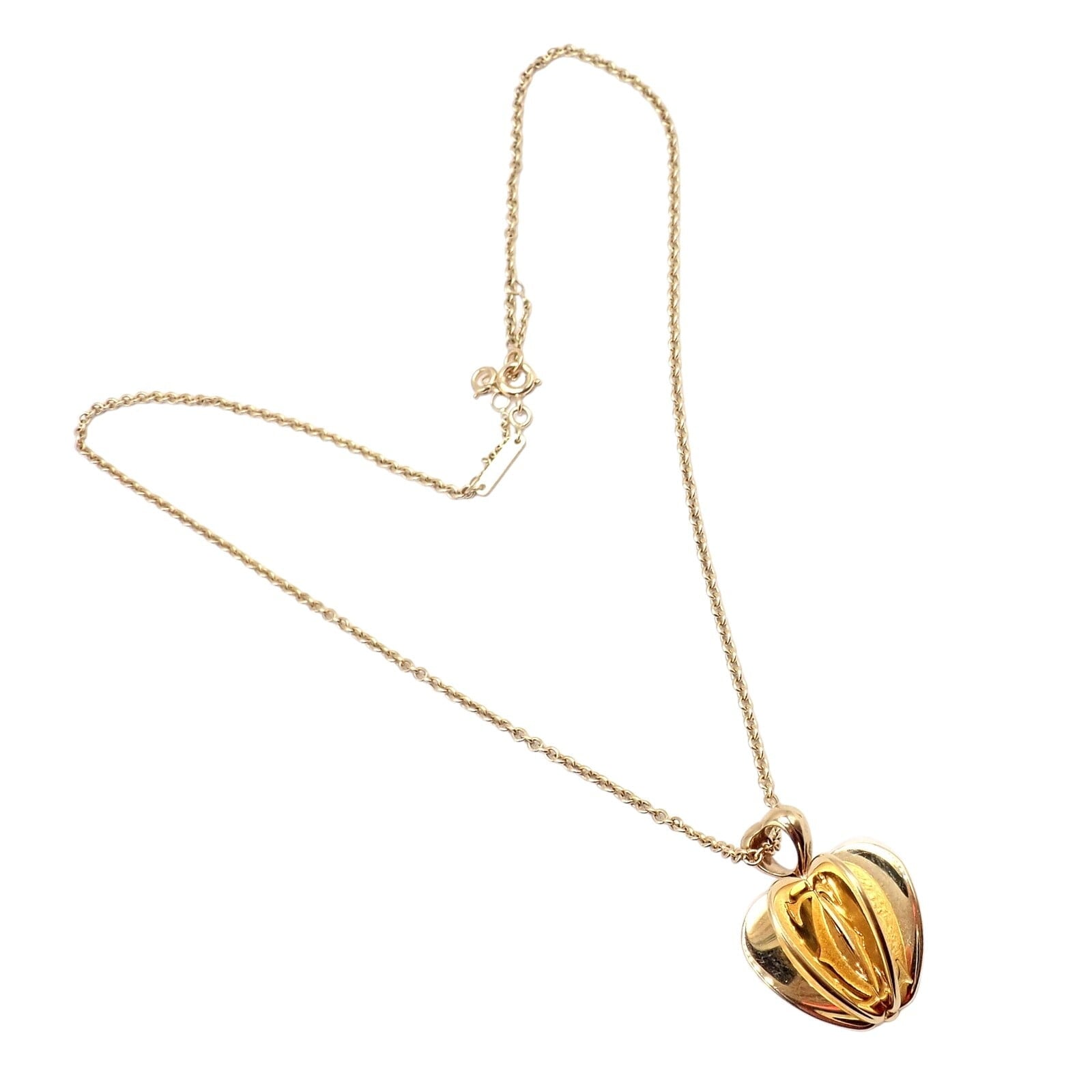 Cartier Jewelry & Watches:Fine Jewelry:Necklaces & Pendants Rare! Cartier 18k Yellow Gold Double C 3D Apple Pendant Chain Necklace