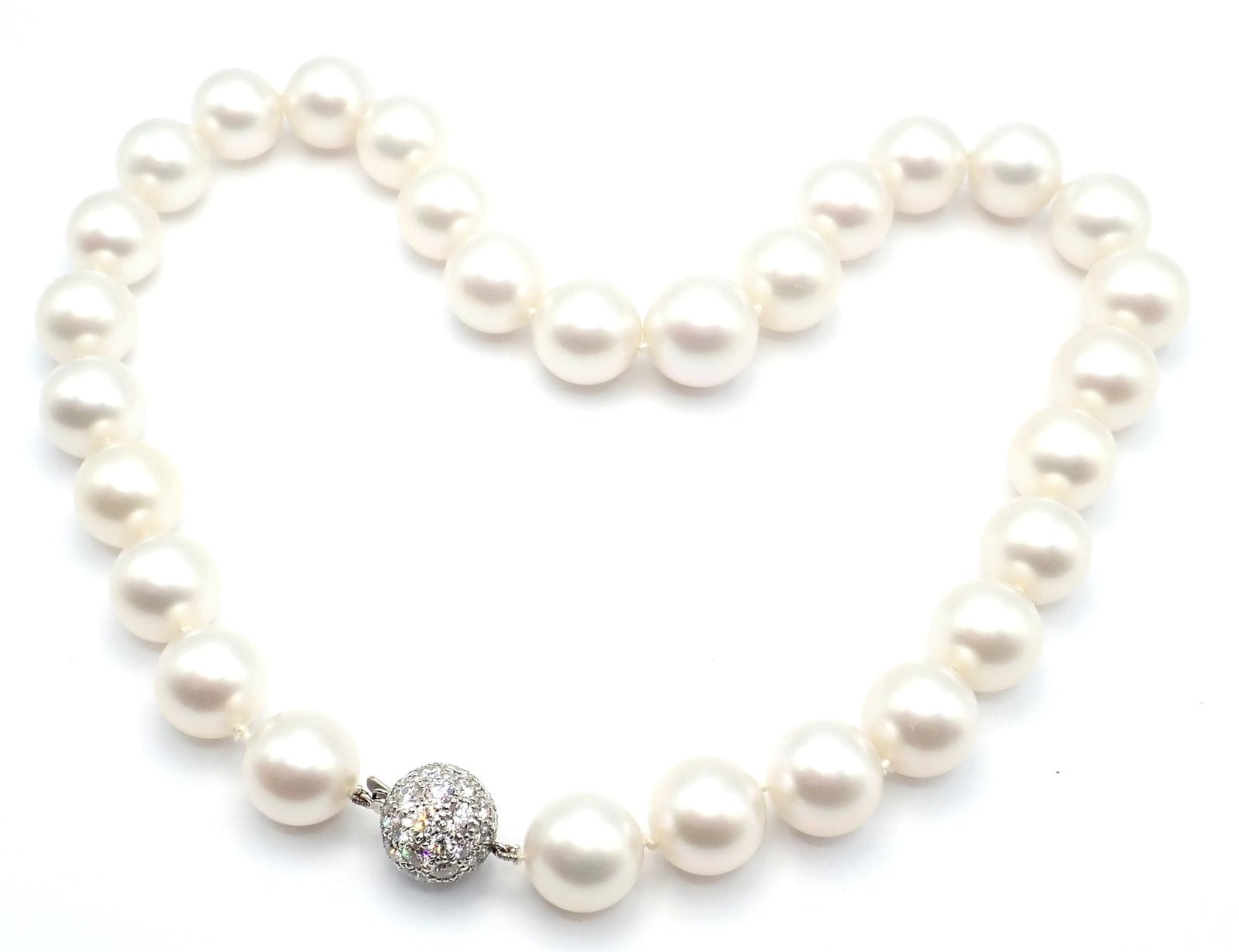 Authentic! Tiffany & Co Platinum Diamond South Sea Large Pearl Necklace Paper | Fortrove