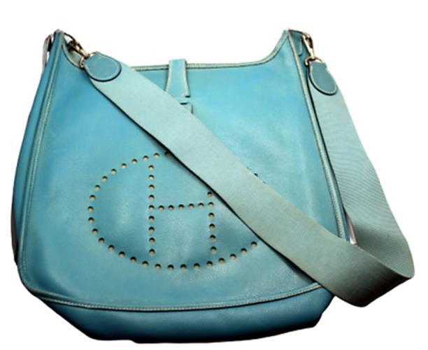 Authentic! Hermes Evelyne Blue Jean Epsom Leather PM Handbag Purse | Fortrove