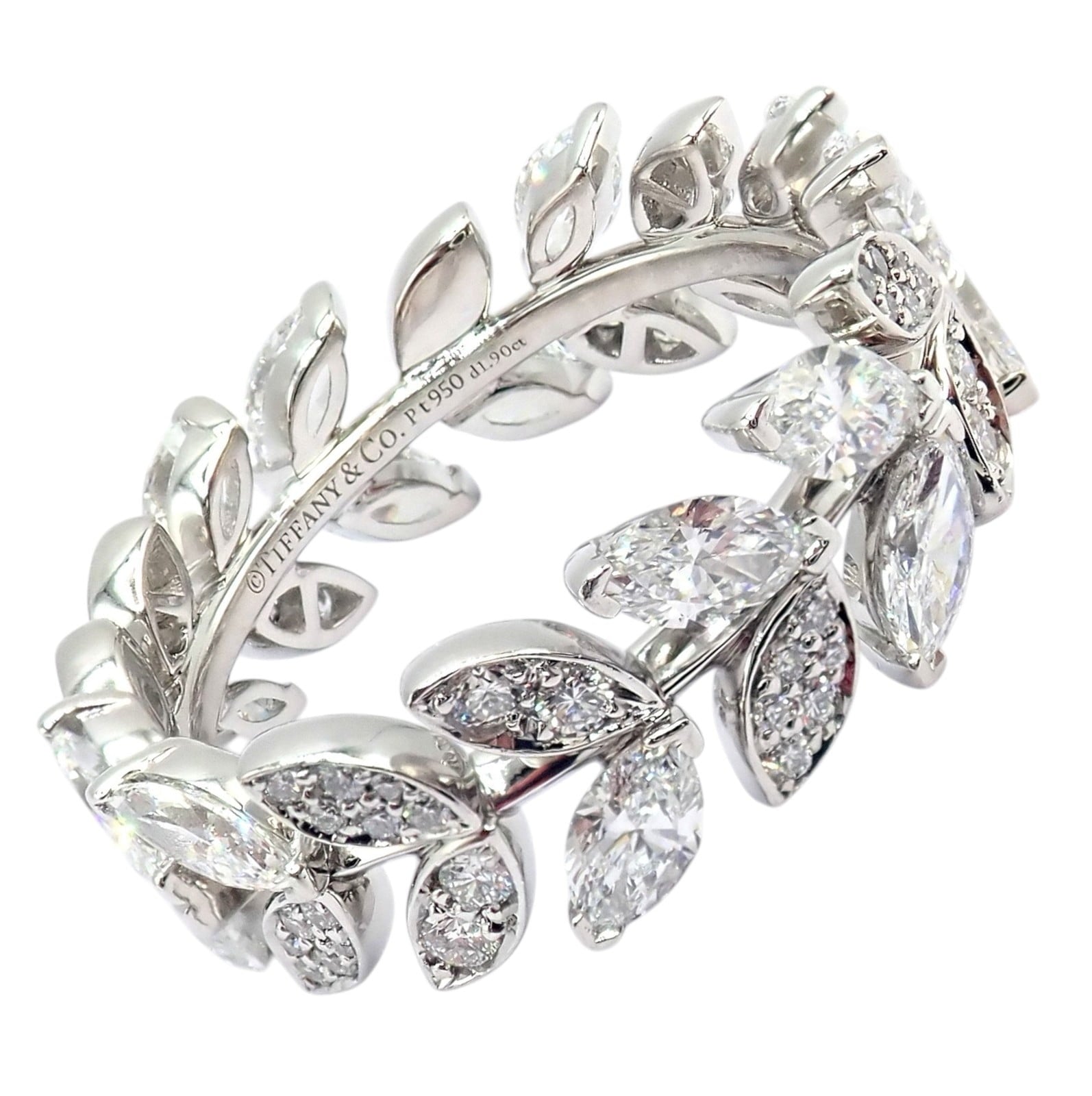 Tiffany & Co. Jewelry & Watches:Fine Jewelry:Rings Authentic! Tiffany & Co Platlinum Victoria Vine Diamond 1.90ct Eternity Ring 7