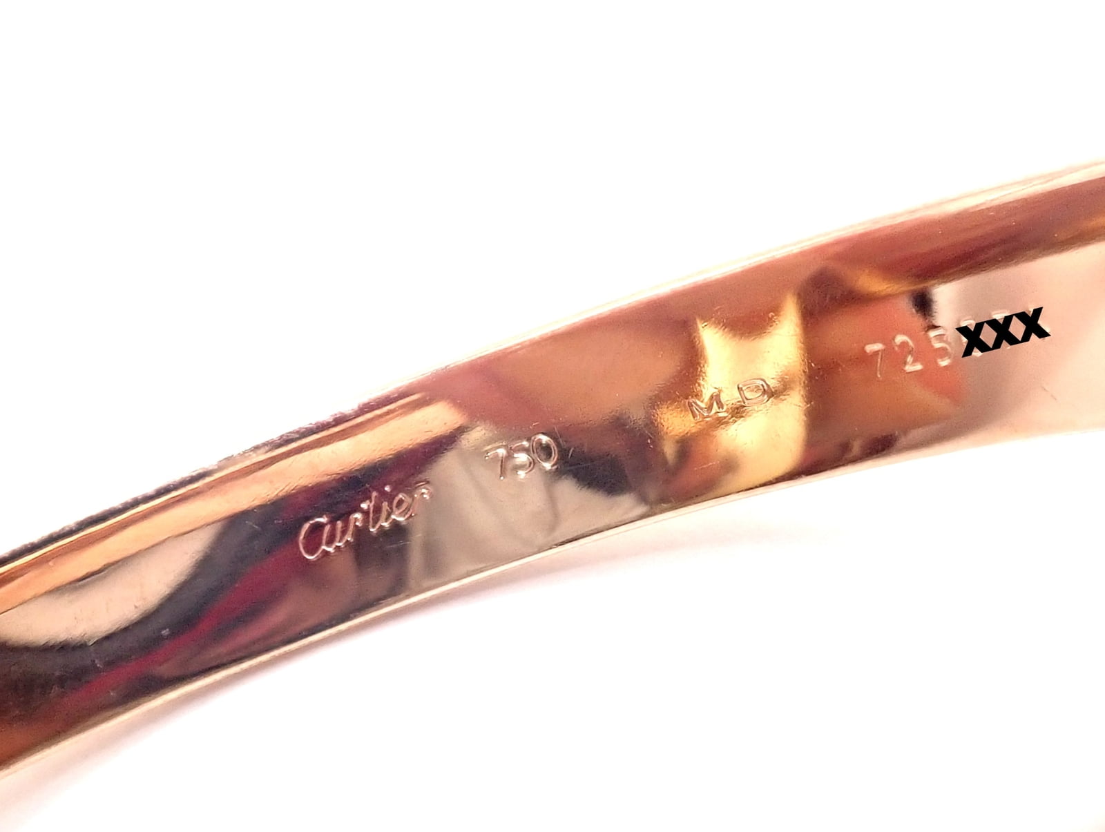 Cartier Jewelry & Watches:Fine Jewelry:Bracelets & Charms Cartier 18k Tricolor Gold Trinity Large Model Medium Size Bangle Bracelet