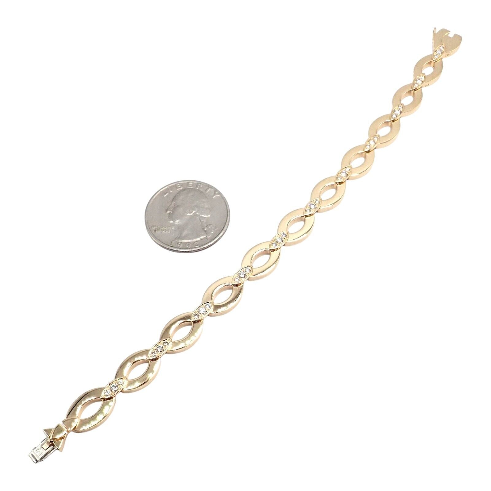 Authentic! Cartier 18K Yellow Gold Diamond Diadea Link Bracelet Earrings Set | Fortrove