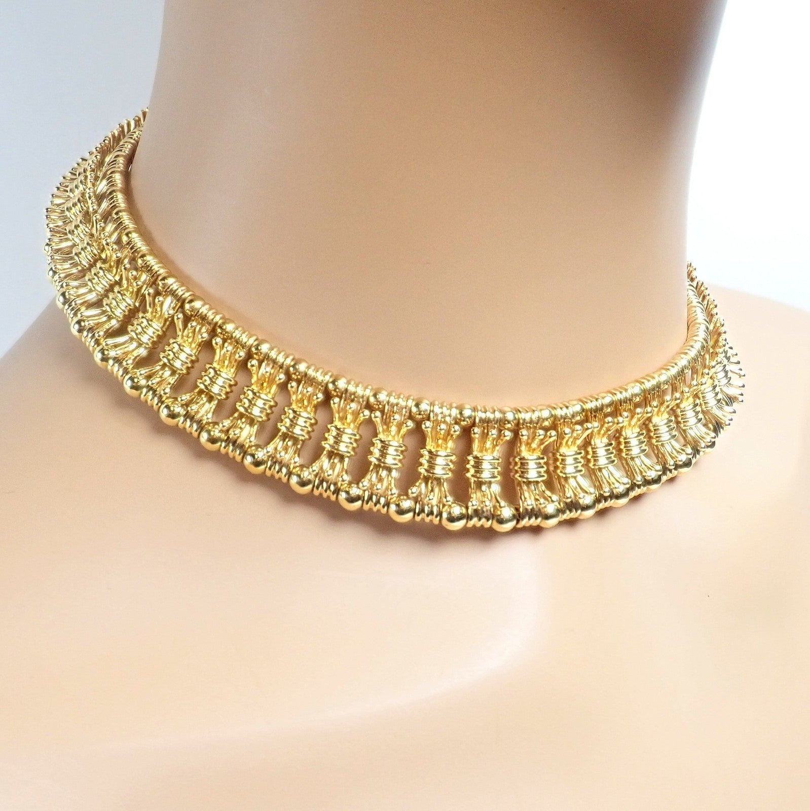 Authentic Tiffany & Co Schlumberger 18k Yellow Gold Fancy Bowtie Collar Necklace | Fortrove