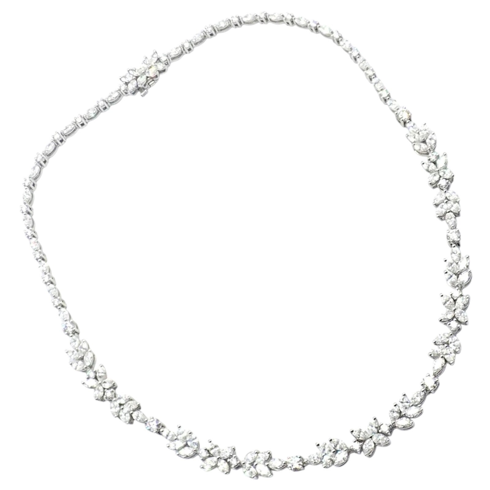 Tiffany & Co Victoria Platinum 15.92ct Diamond Mixed Cluster Necklace Paper | Fortrove