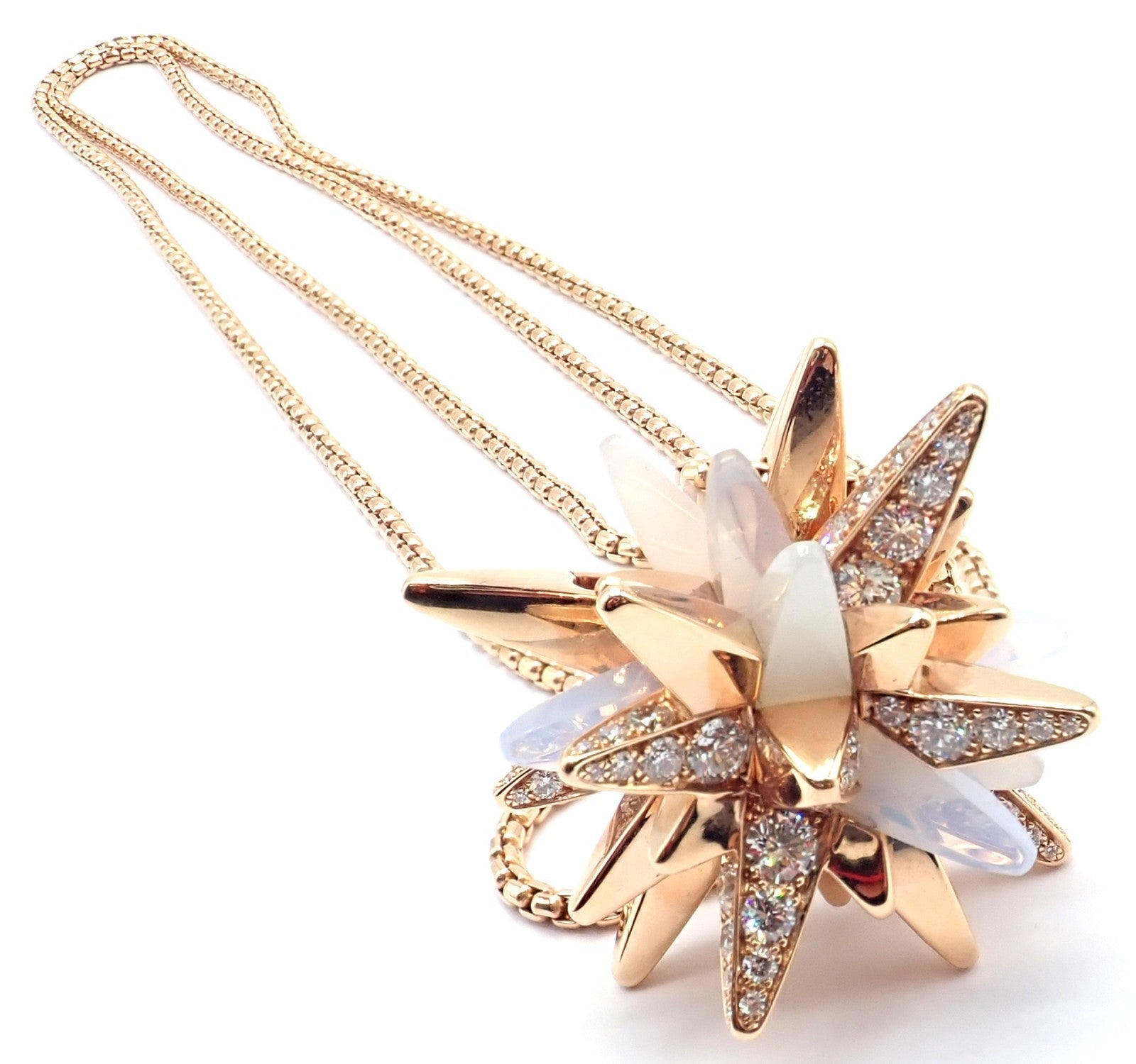 Cartier 18k Rose Gold Limited Edition Diamond Meterore Fractal Pendant Necklace | Fortrove