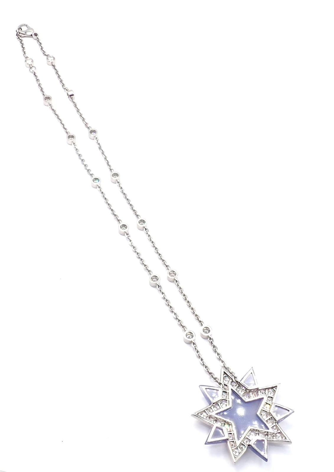 Tiffany & Co. Jewelry & Watches:Fine Jewelry:Necklaces & Pendants Authentic! Tiffany & Co Platinum Diamond Blue Chalcedony Star Pendant Necklace