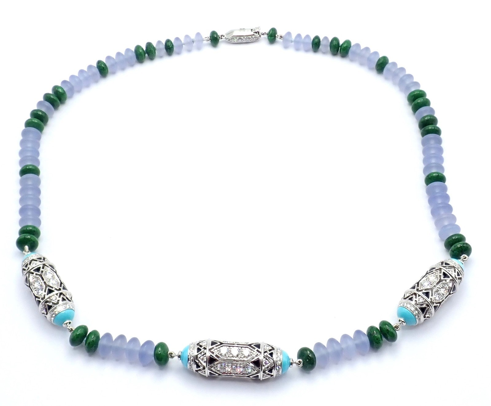 Authentic! Cartier 18k White Gold High Jewelry Géometrie & Contrastes Necklace | Fortrove