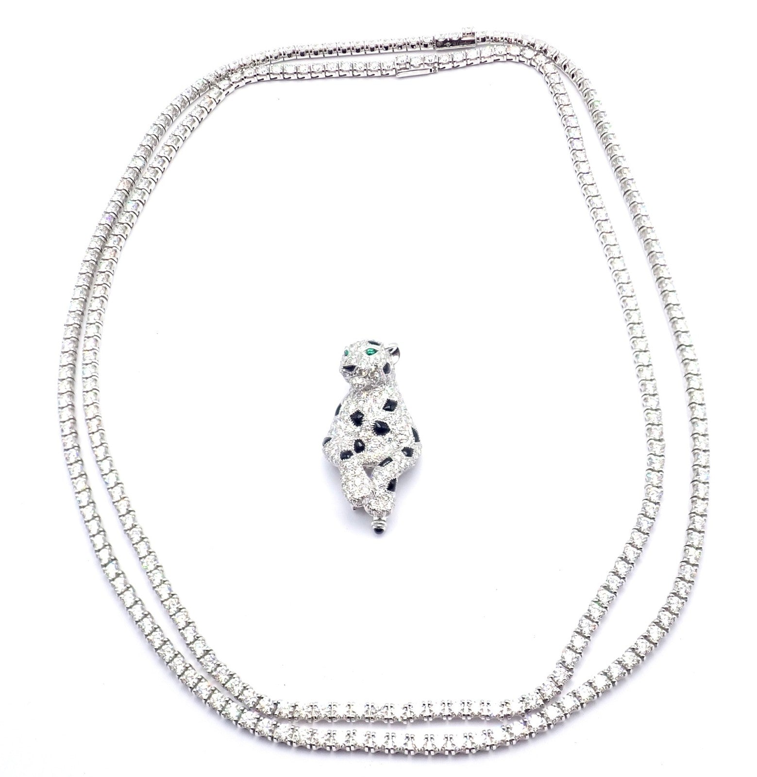 Panthere de Cartier Panther 18k Gold Multi-Wear Paved Diamond Necklace Paper Box | Fortrove