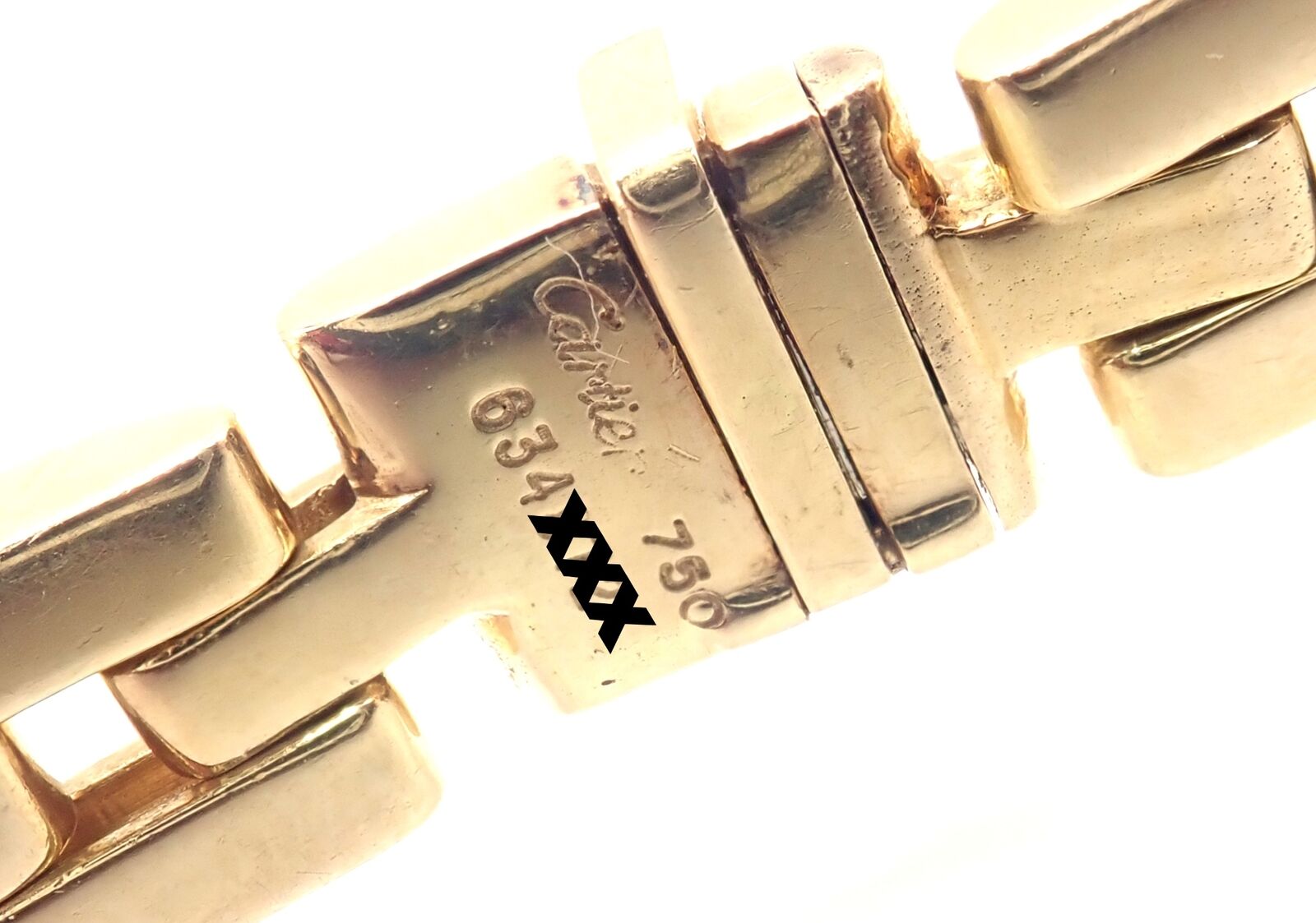 Authentic! Cartier 3 Row Maillon Panther Panthere 18k Yellow Gold Link Necklace | Fortrove