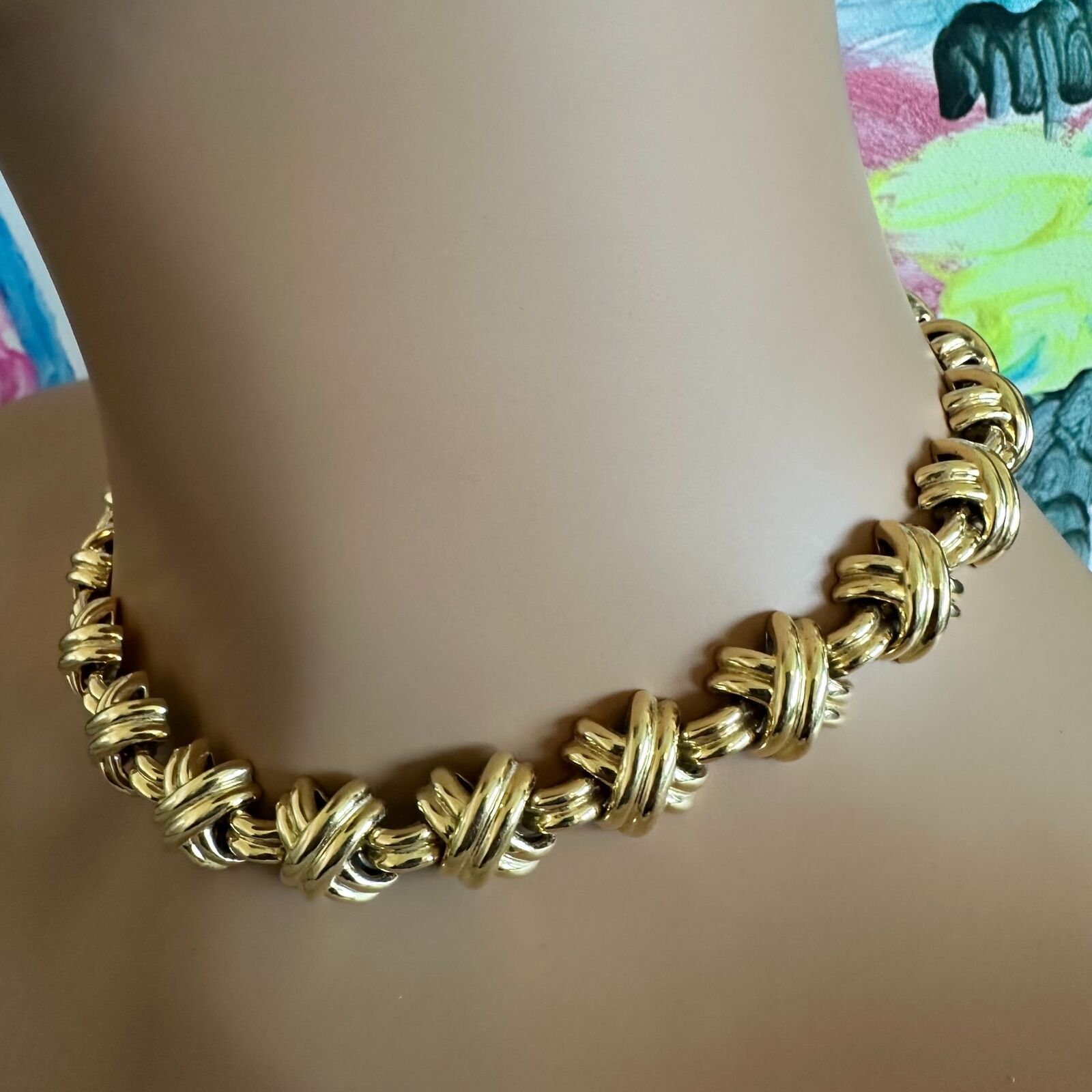 Vintage! Tiffany & Co. 18k Yellow Gold Large X Classic Signature Necklace | Fortrove