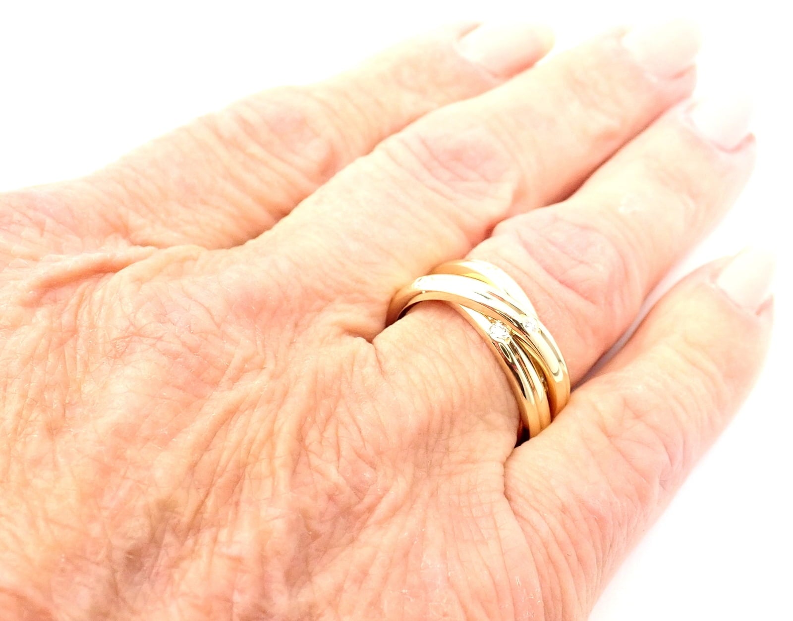 Cartier Jewelry & Watches:Fine Jewelry:Rings Authentic! Cartier 18k Yellow Gold Diamond Constellation Trinity Ring Size 51
