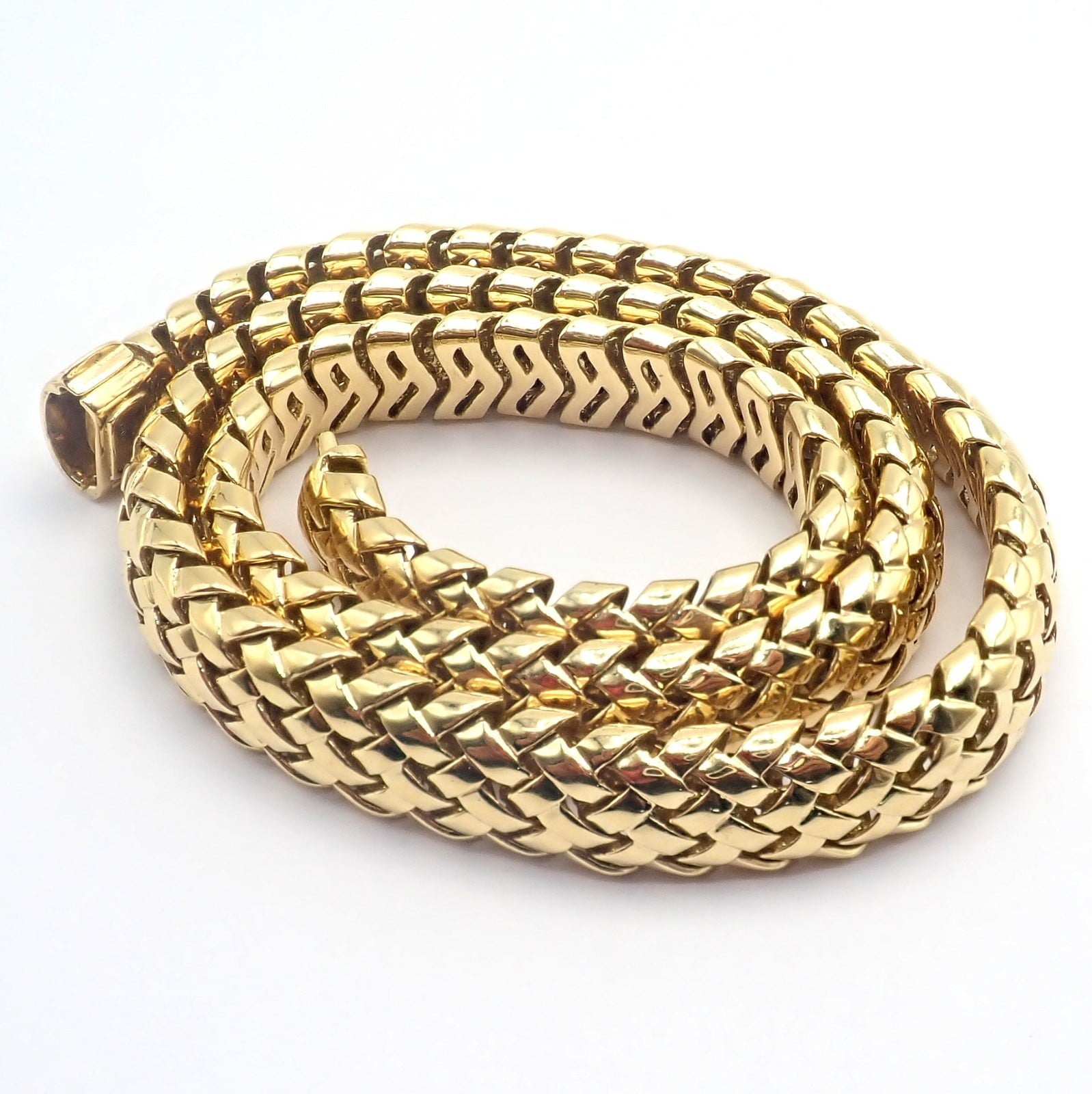 Tiffany & Co. Jewelry & Watches:Fine Jewelry:Necklaces & Pendants Authentic! Tiffany & Co Vannerie 18k Yellow Gold Basket Weave Necklace 1995
