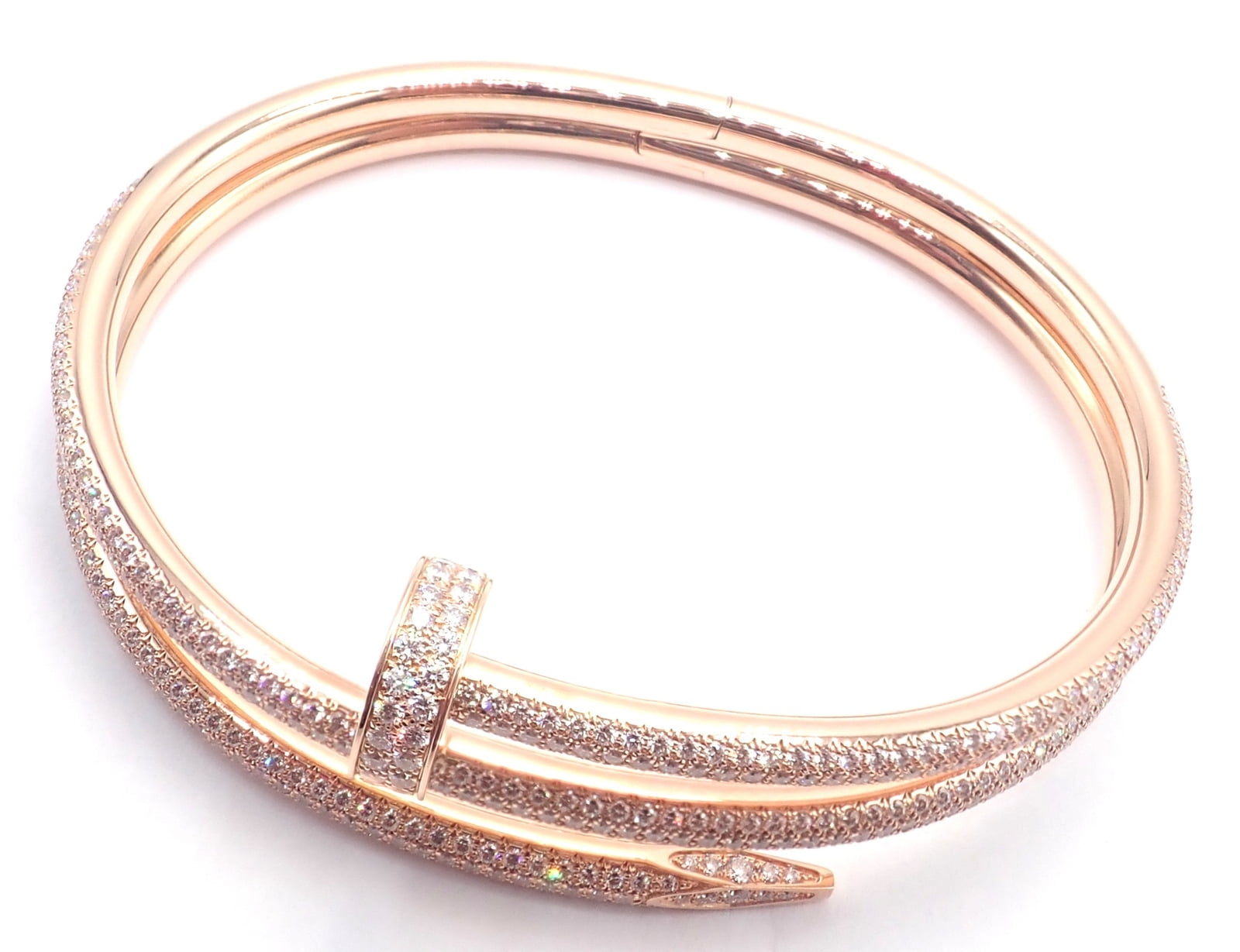 Cartier Jewelry & Watches:Fine Jewelry:Bracelets & Charms Cartier Juste un Clou Nail 18k Rose Gold Diamond Bangle Bracelet Size 16 Paper