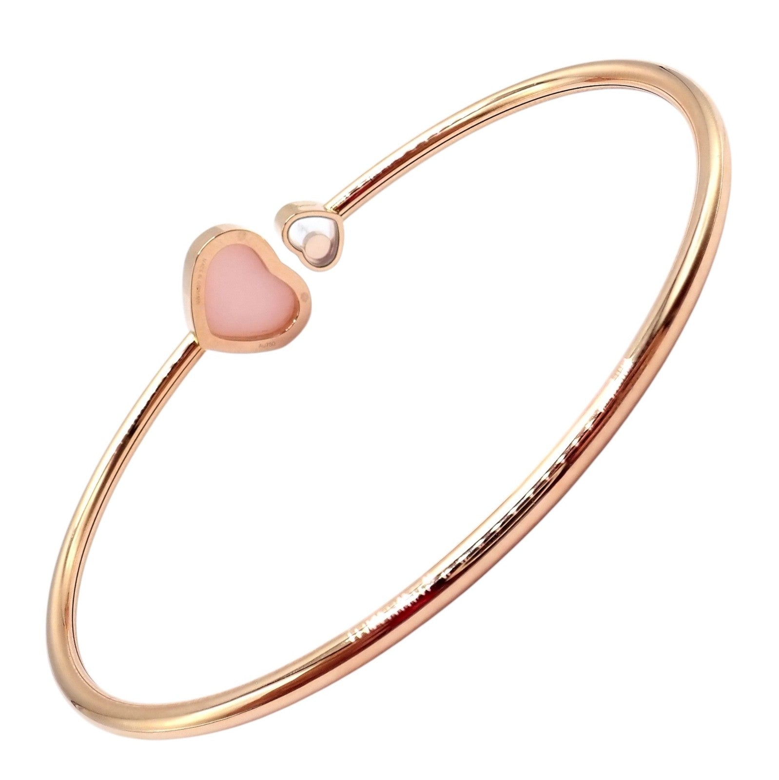 Chopard Jewelry & Watches:Fine Jewelry:Bracelets & Charms Rare! Chopard 18k Rose Gold Happy Hearts Diamond Pink Opal Bracelet