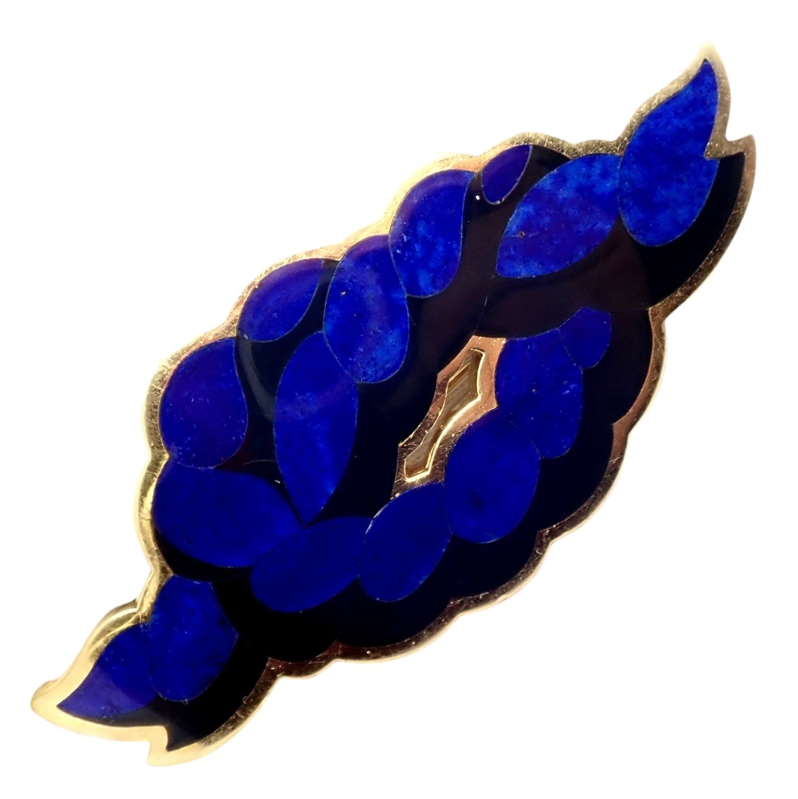 Rare Tiffany & Co. Cummings 18k Yellow Gold Lapis Onyx Nautical Rope Knot Brooch | Fortrove