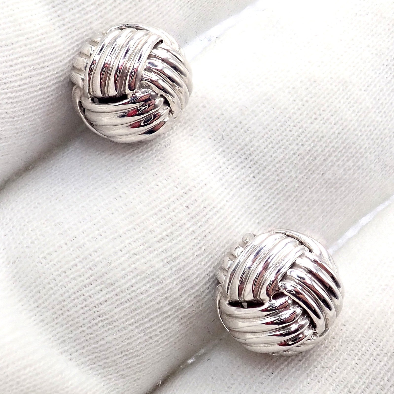 Tom Ford Jewelry & Watches:Men's Jewelry:Cufflinks Authentic Tom Ford 18k White Gold Signature Classic Rope Knot Cufflinks