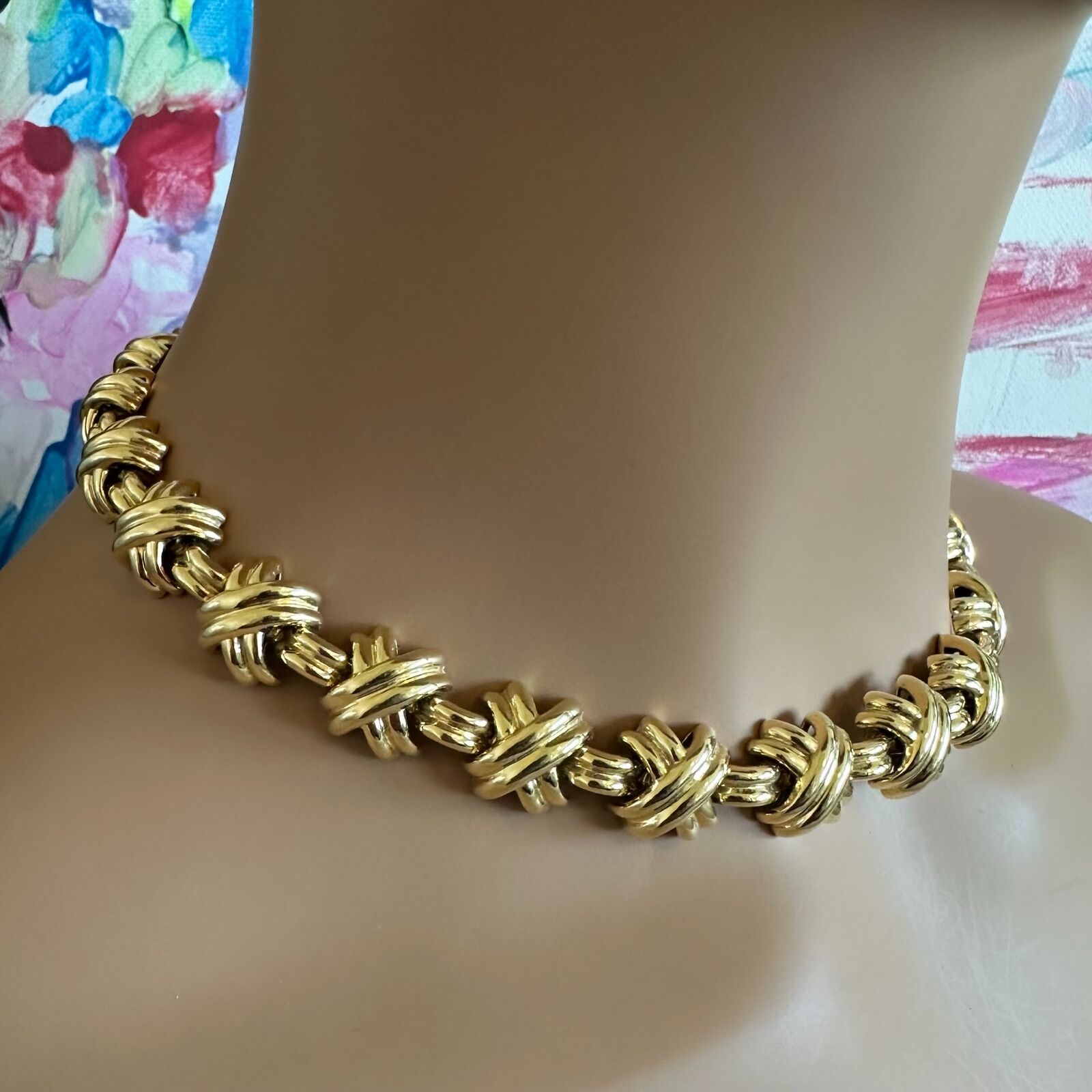 Vintage! Tiffany & Co. 18k Yellow Gold Large X Classic Signature Necklace | Fortrove