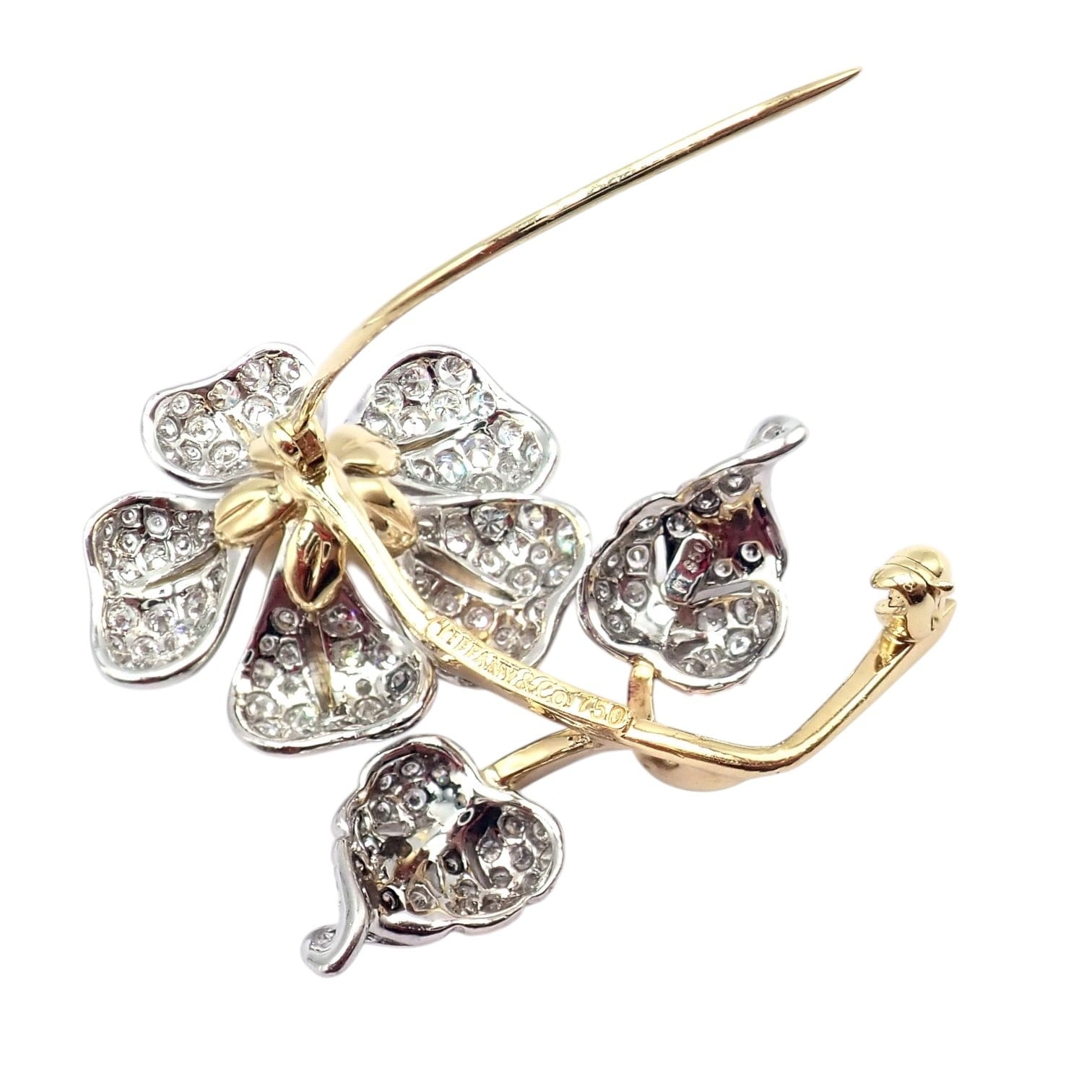 Tiffany & Co. Jewelry & Watches:Fine Jewelry:Brooches & Pins Vintage! Tiffany & Co 18k Yellow Gold Platinum Diamond Pearl Pin Brooch