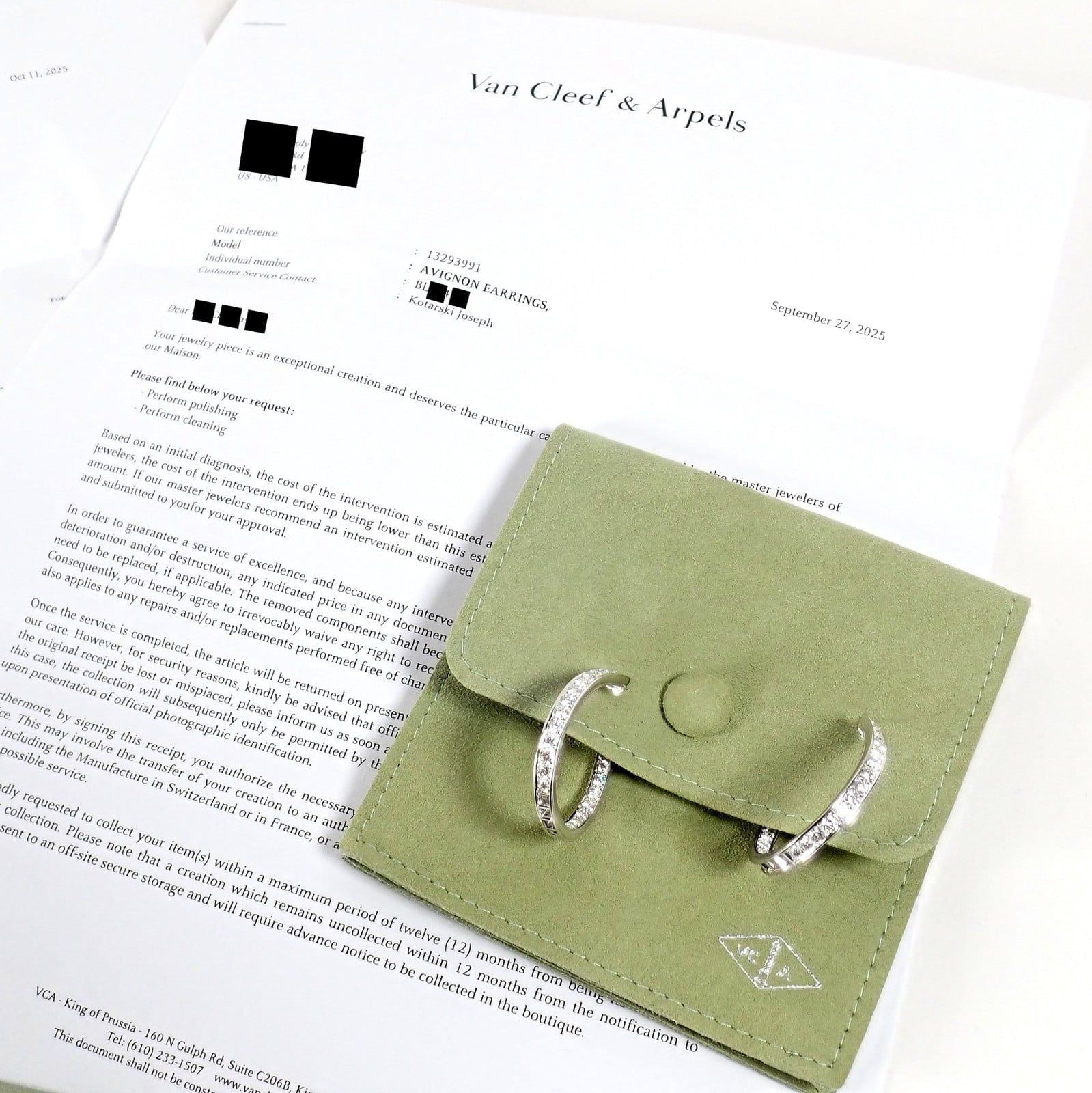 Van Cleef & Arpels Jewelry & Watches:Fine Jewelry:Earrings Van Cleef & Arpels Avignon 18k White Gold Diamond Large Hoop Earrings