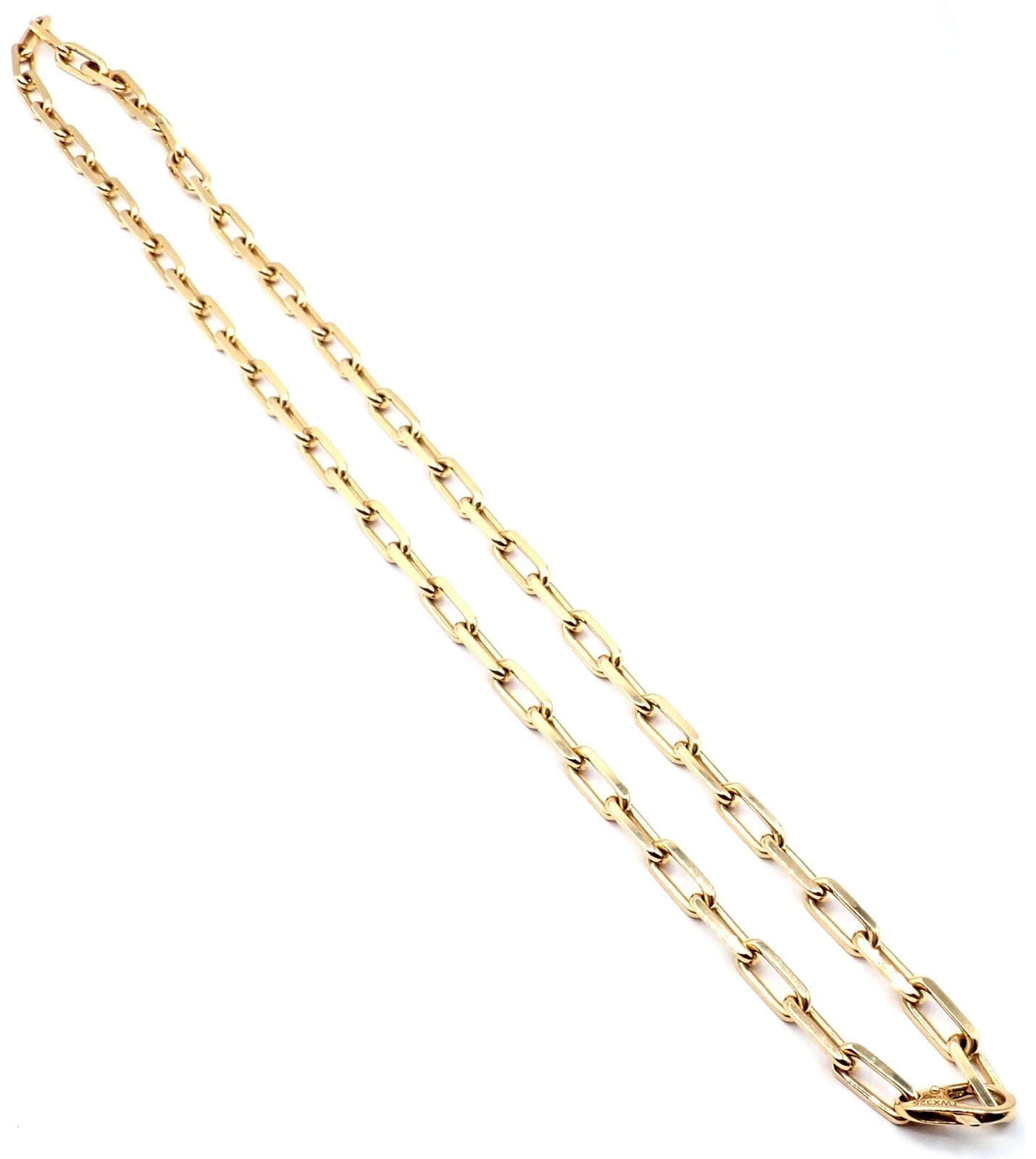 Authentic! Cartier Santos 18k Yellow Gold Link Chain Necklace 22" Cert. | Fortrove