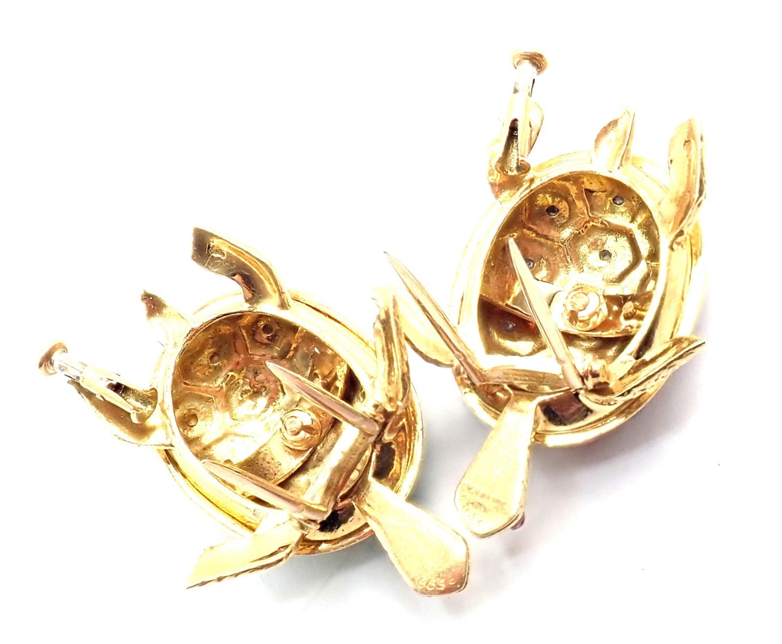 Boucheron Jewelry & Watches:Fine Jewelry:Brooches & Pins Vintage! Boucheron France 18k Yellow Gold Enamel Set Of Two Turtle Brooches