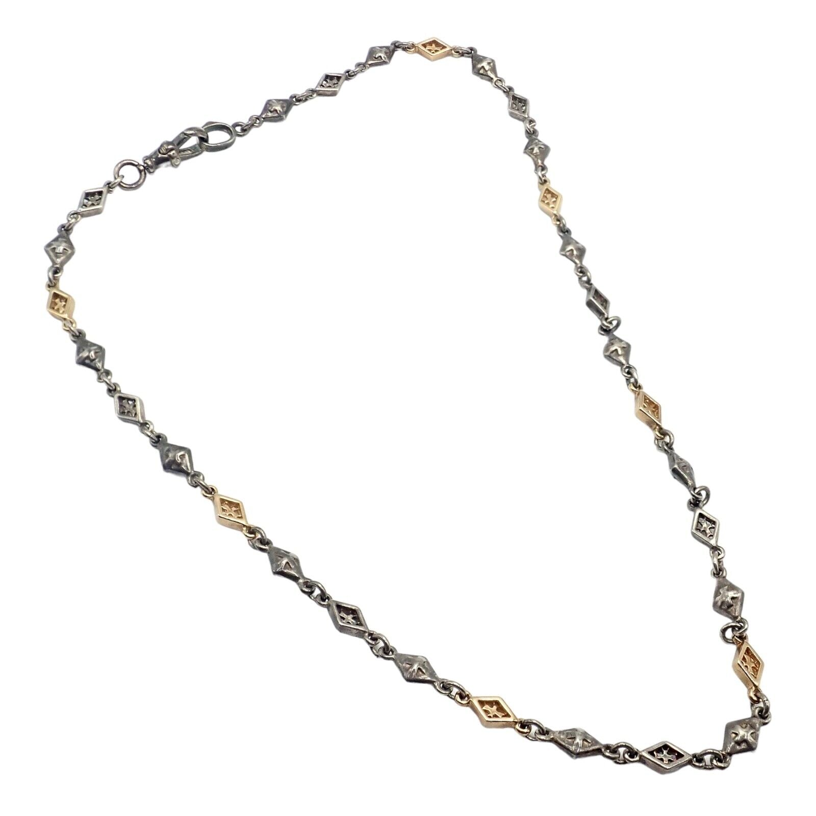 Authentic! Loree Rodkin 18k Yellow Gold + Silver 16" Chain Necklace | Fortrove