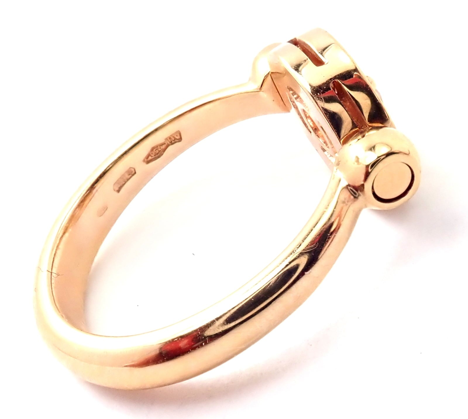 Bulgari Jewelry & Watches:Fine Jewelry:Rings Authentic! BULGARI BVLGARI 18k Rose Gold Diamond Flip Ring Size 5.75
