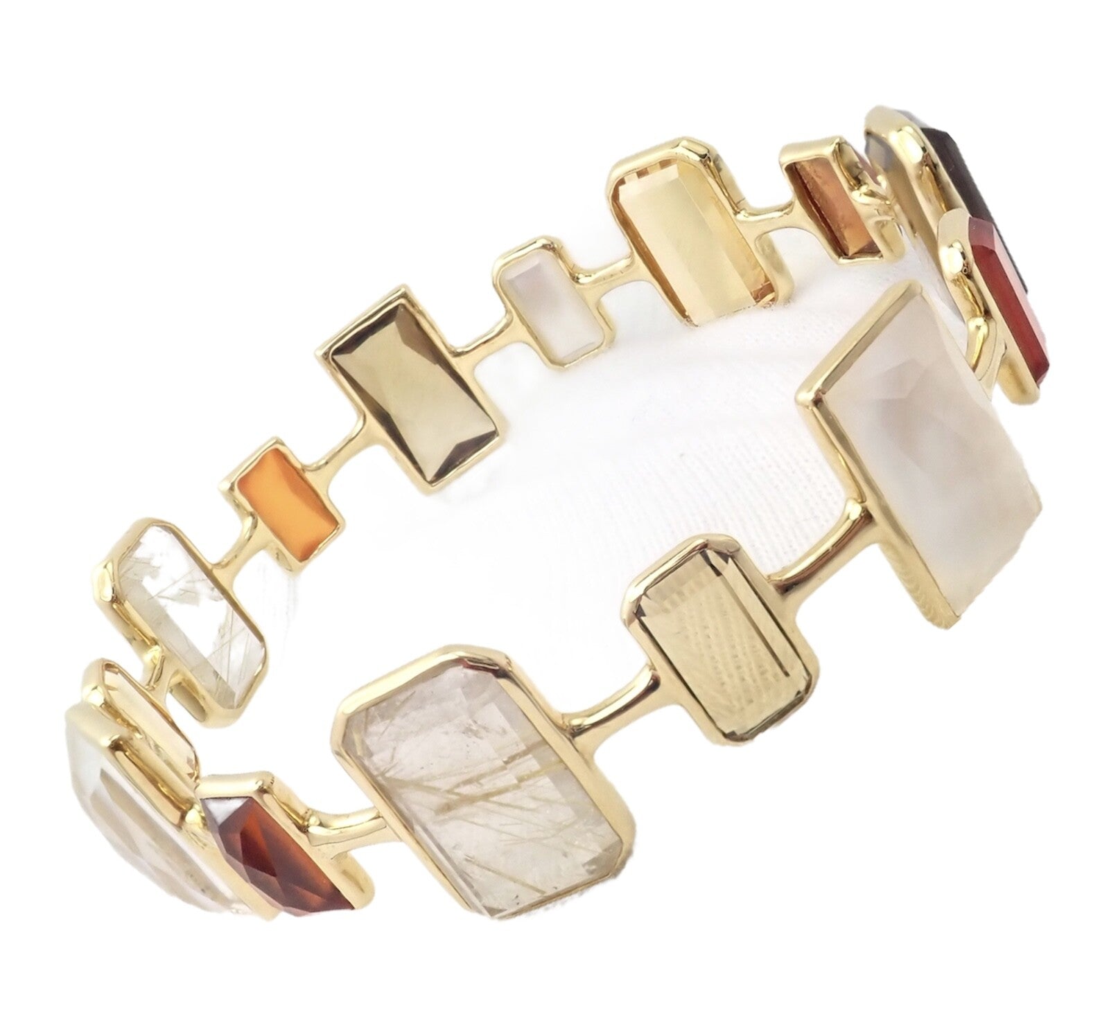 Rare! Ippolita 18k Yellow Gold Large Quartz Newport Rock Candy Bracelet | Fortrove