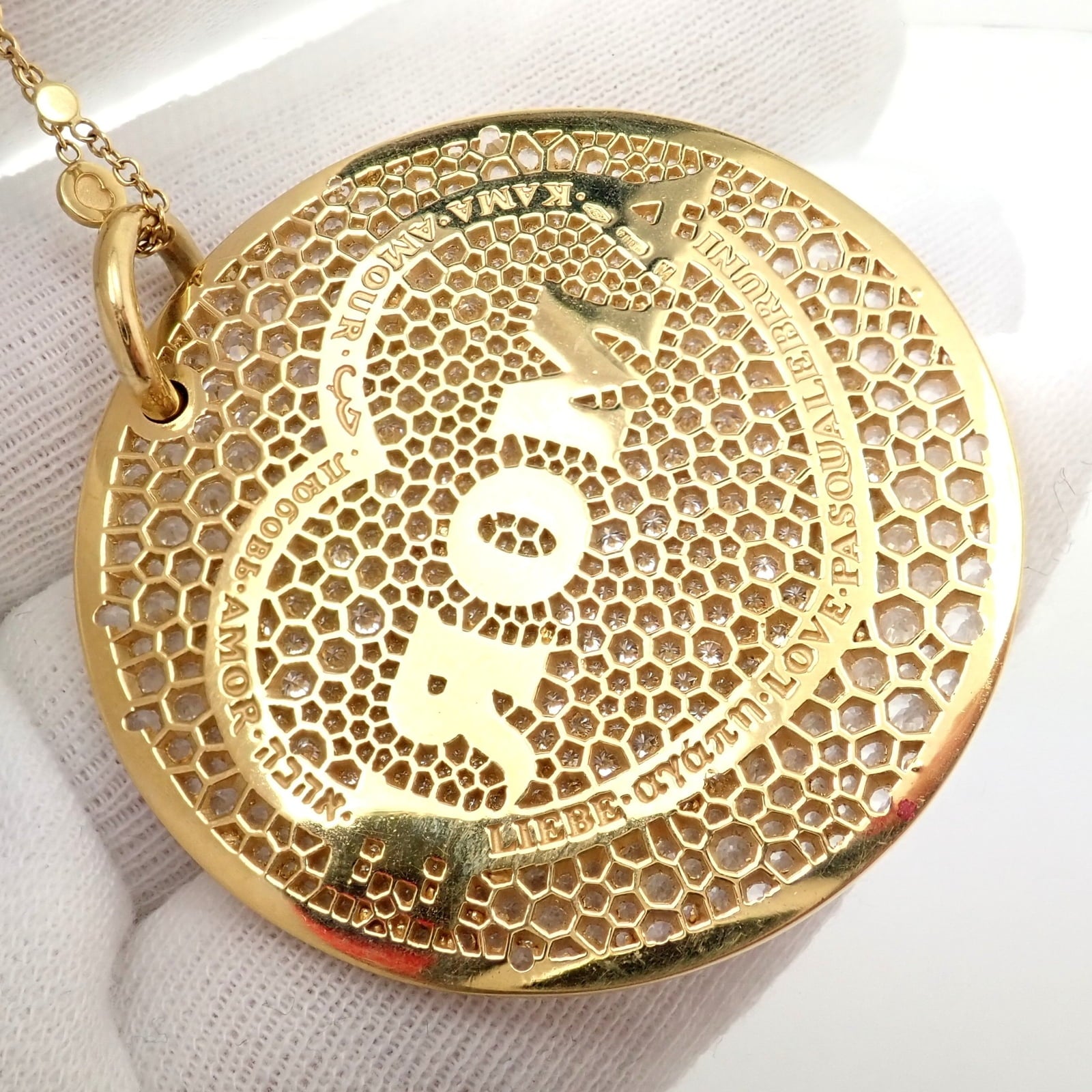 Pasquale Bruni Jewelry & Watches:Fine Jewelry:Necklaces & Pendants Pasquale Bruni 18k Yellow Gold Extra Large Diamond + Sapp Amore Pendant Necklace