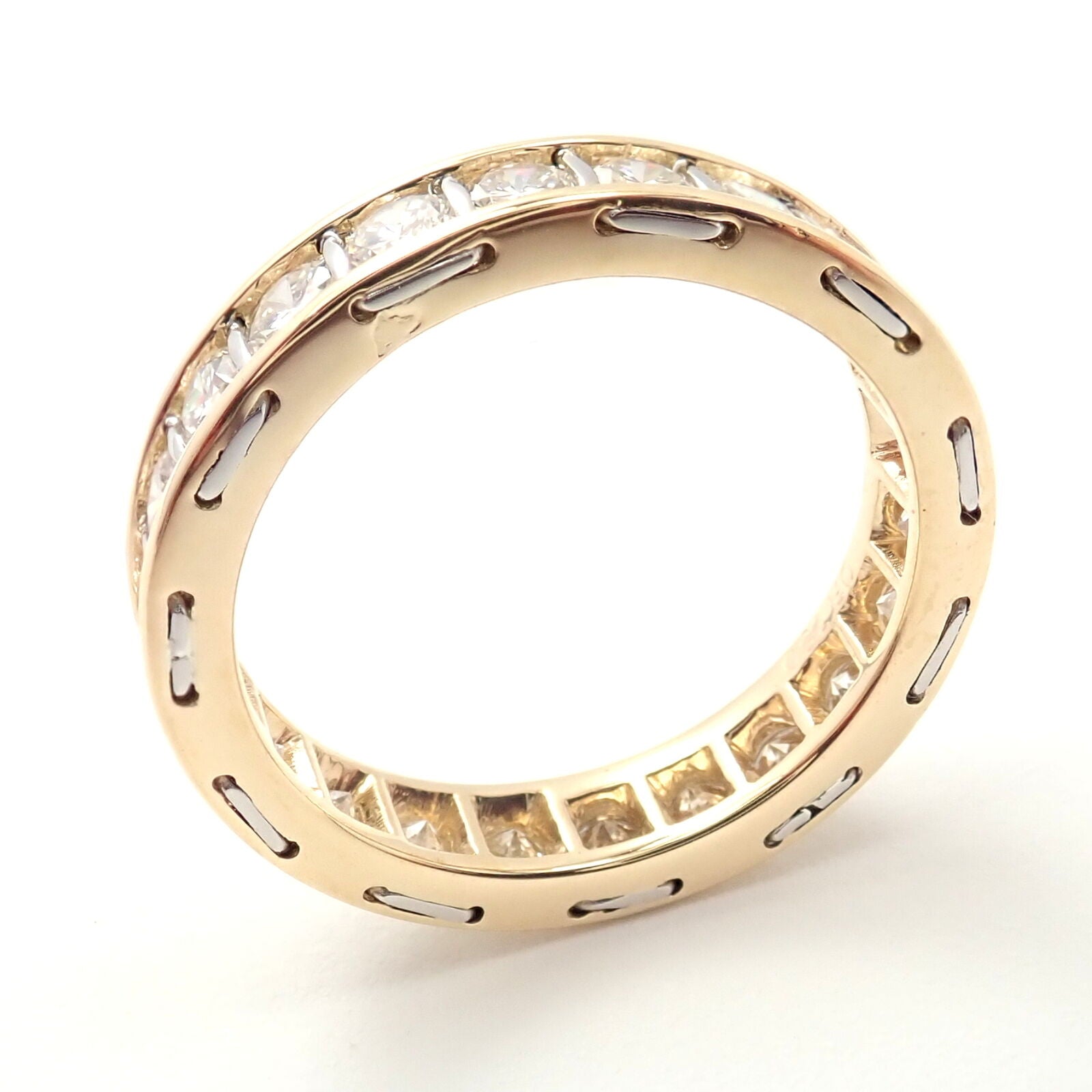Authentic Vintage Cartier Stitches 18k Gold Diamond Eternity Band Ring Size 5 | Fortrove