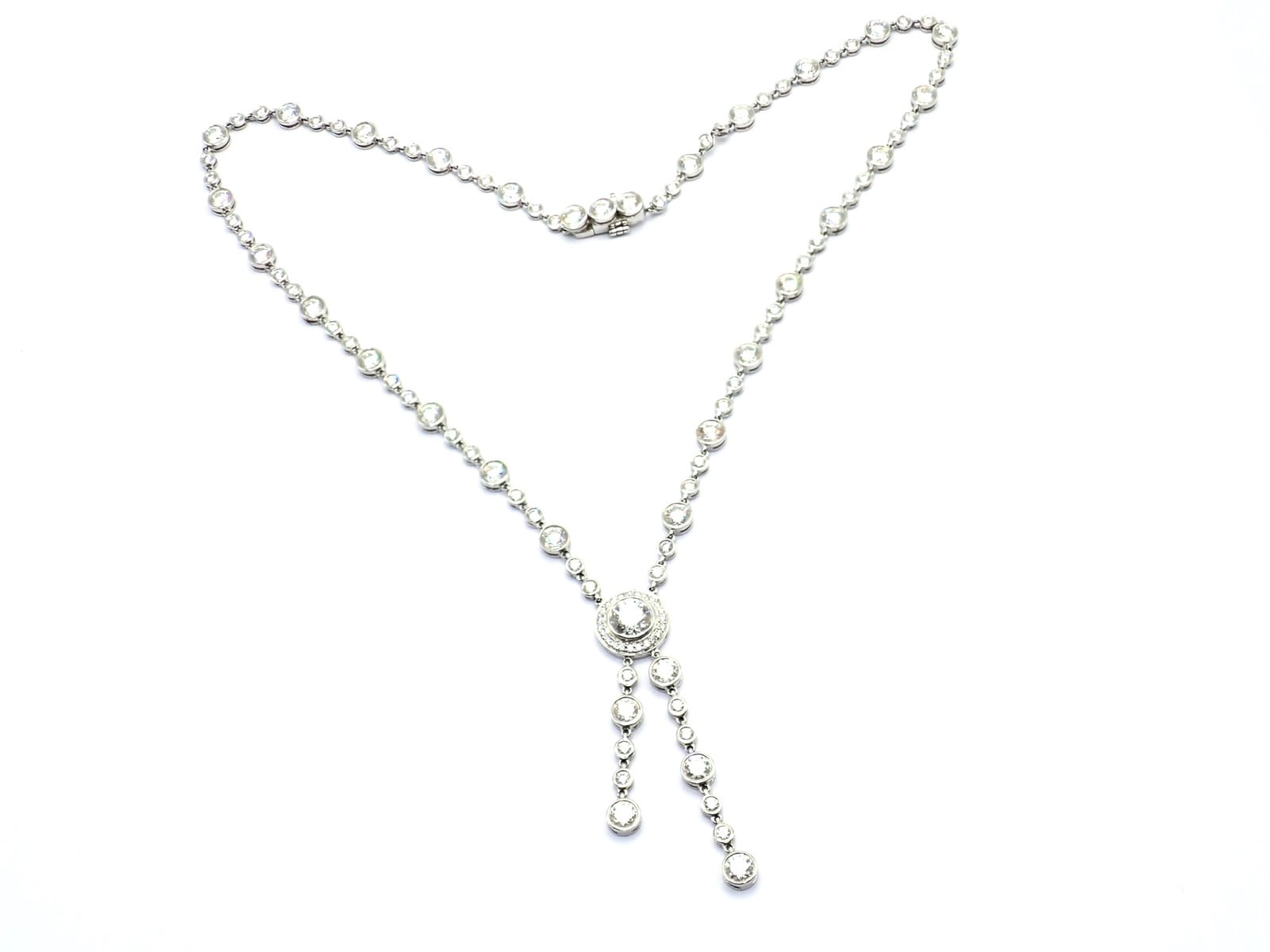 Tiffany & Co. Jewelry & Watches:Fine Jewelry:Necklaces & Pendants Tiffany & Co Jazz Platinum 8.75ct Diamond Lariat Drop Necklace